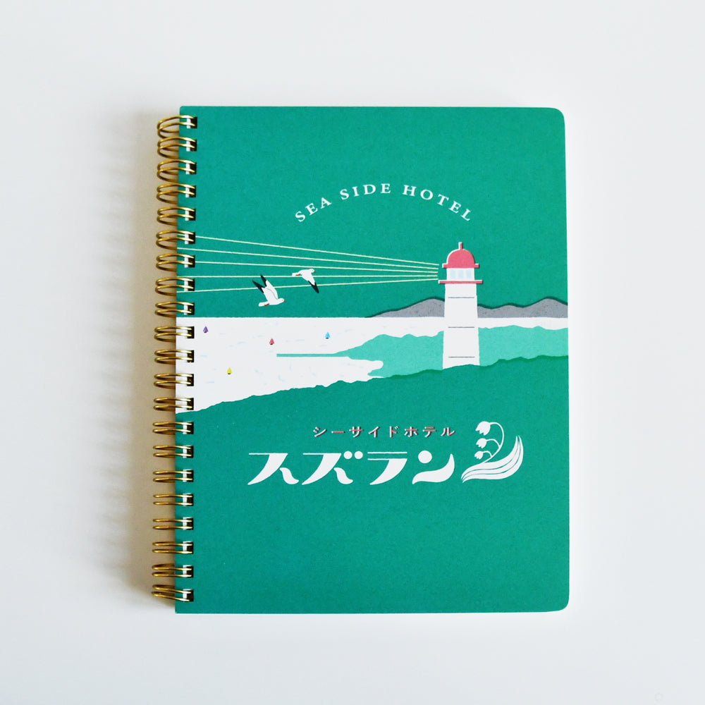 Retronome Japan Retro Hotel Design "Sea Side Hotel Suzuran" B6 Ring Notebook