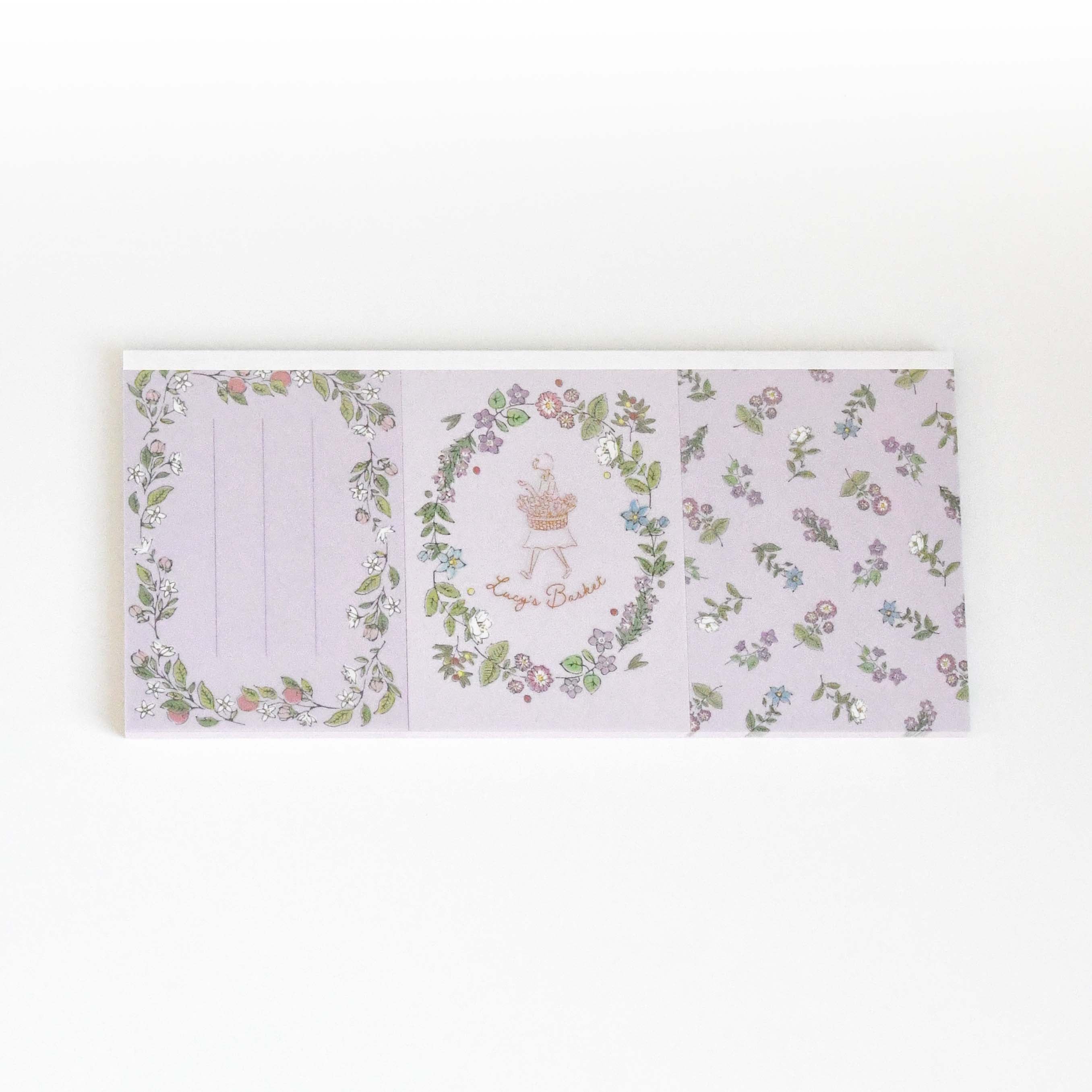 Lucy's Basket Sumire Purple 3 separated Memo book