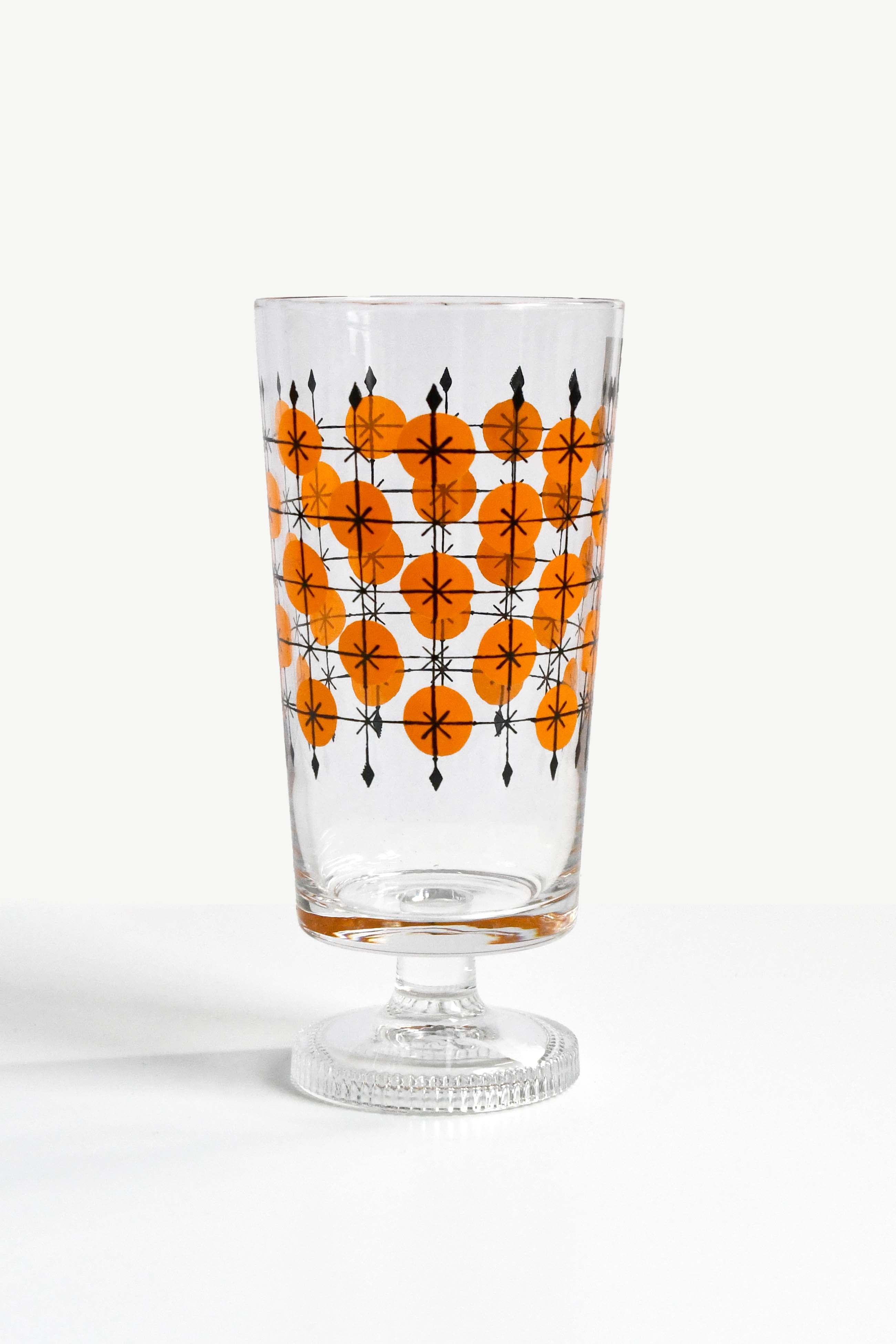 Aderia Retro Cup with leg glassware, Japanese retro illustration and high-quality design