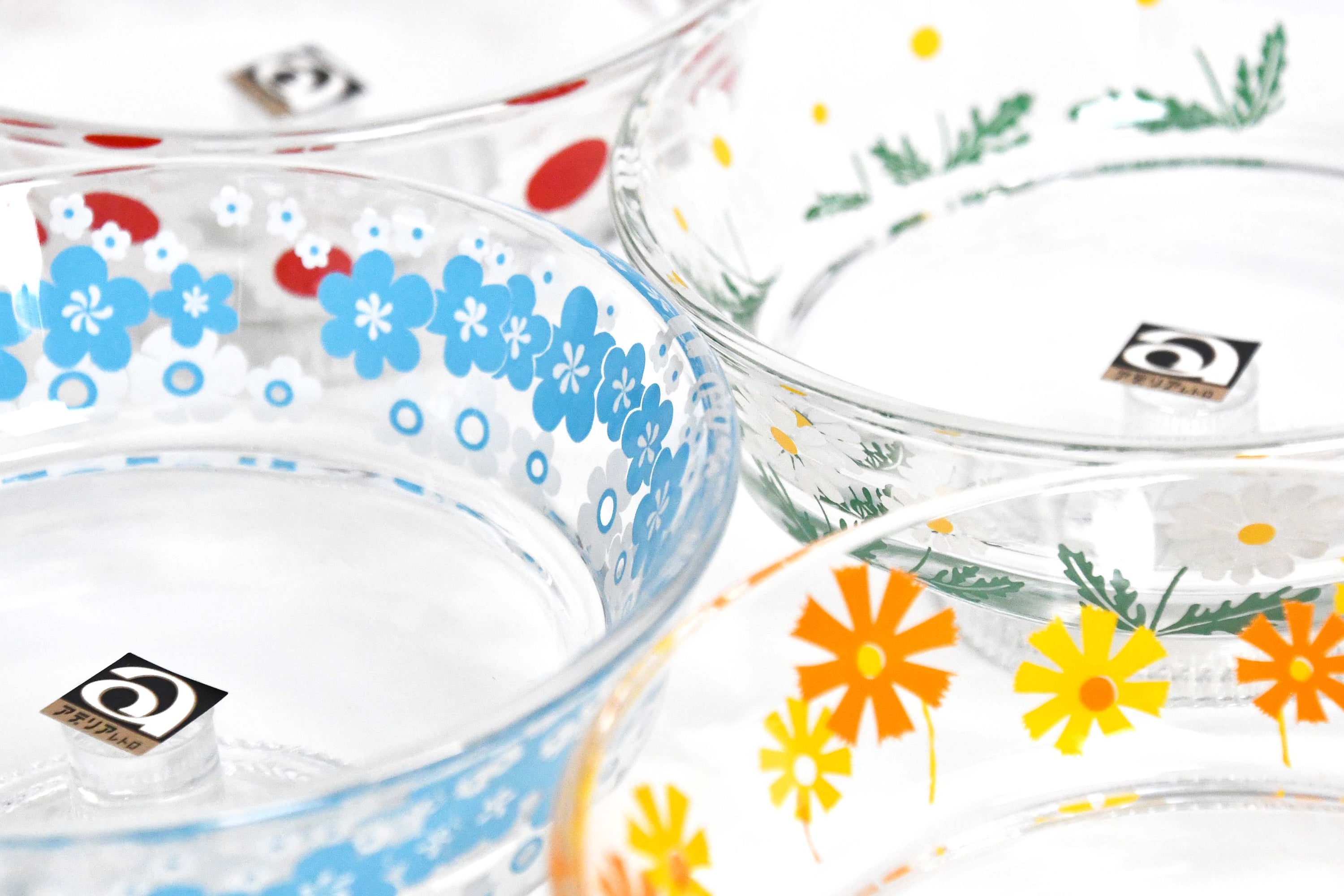 Aderia Retro Shallow dessert cup glassware, Japanese retro illustration and high-quality design
