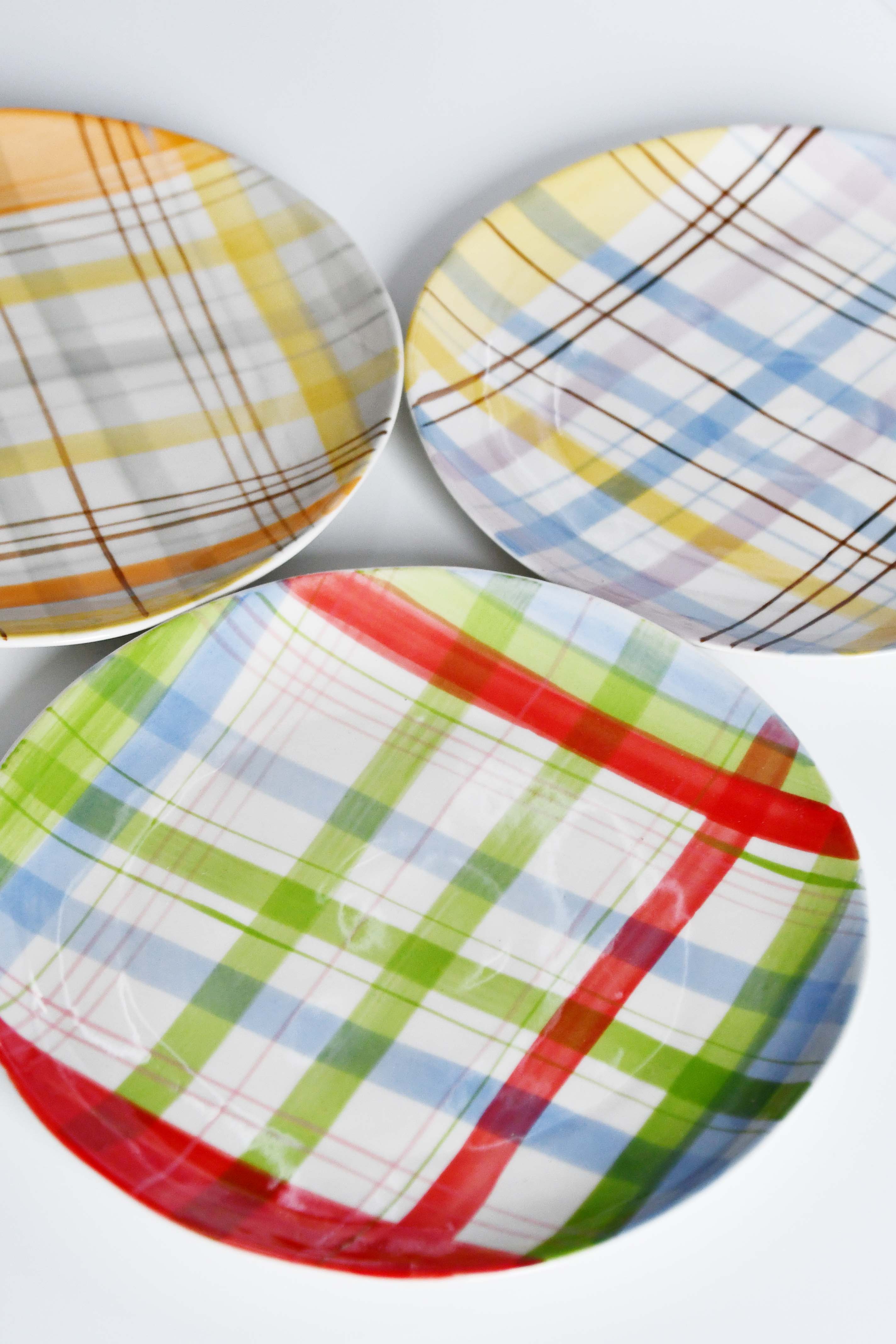 BISQUE Carreaux Hand-written checked Plate CDF