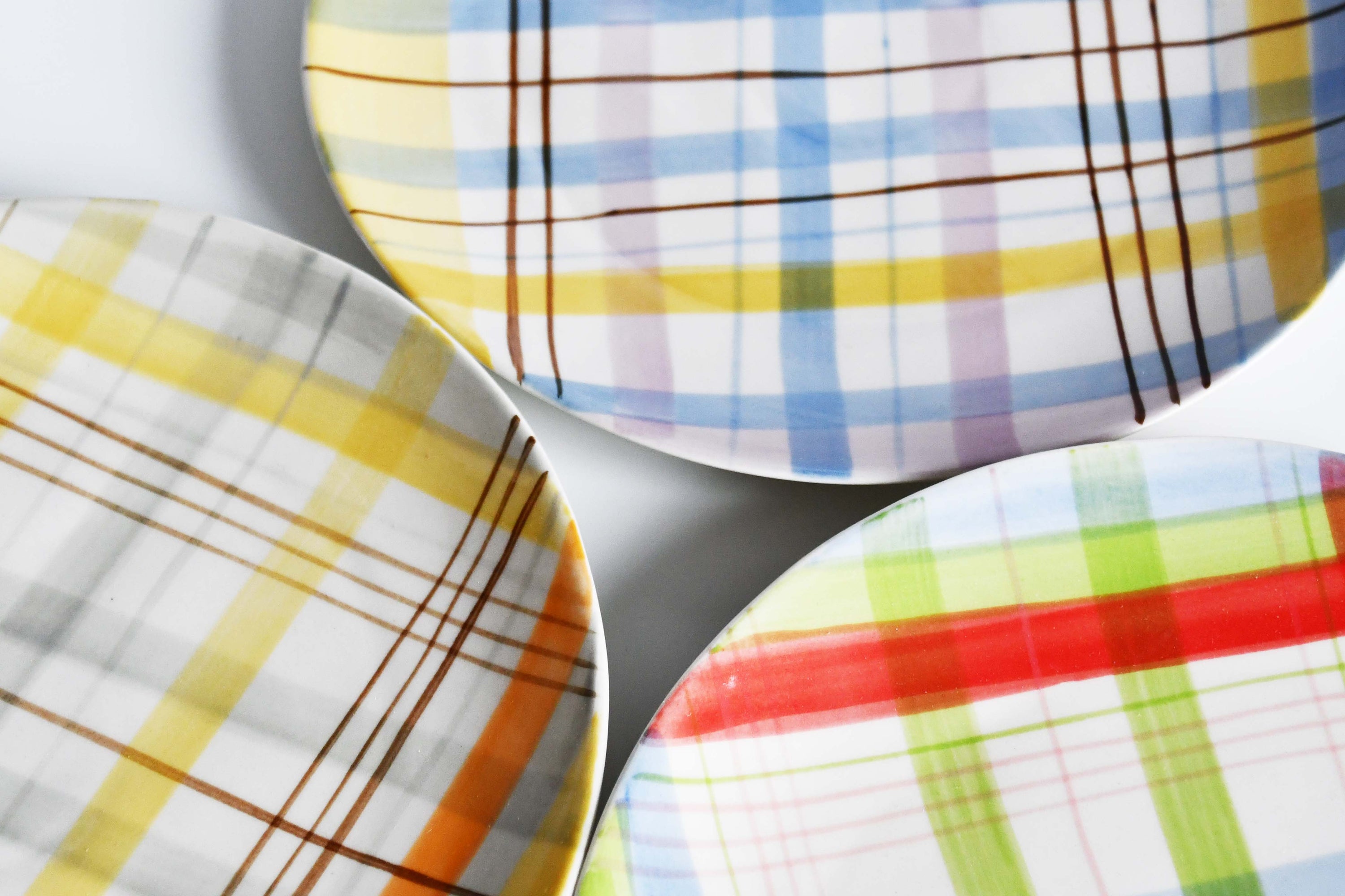 BISQUE Carreaux Hand-written checked Plate CDF