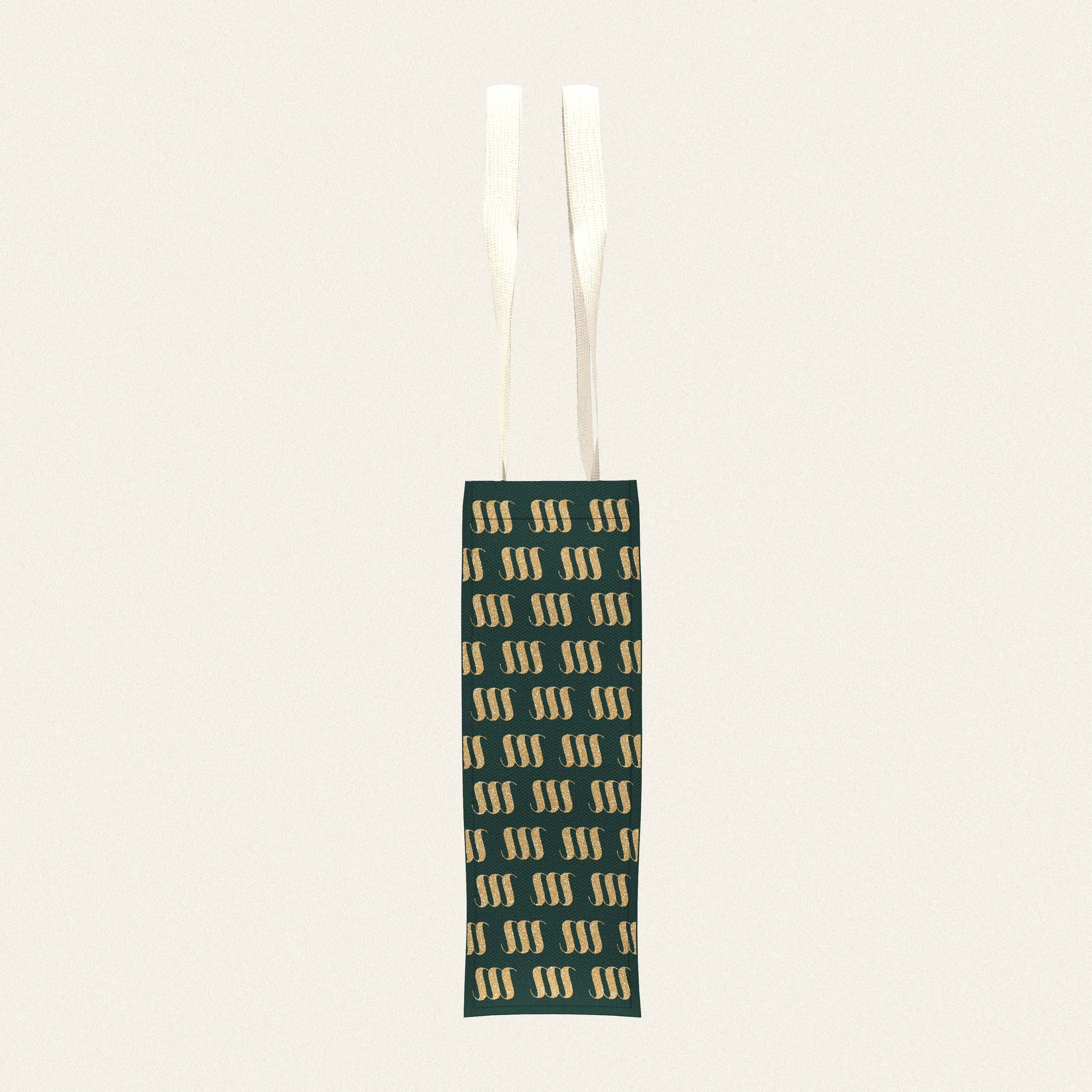 iii Original Logo Tote Bag - Dark Green x Gold