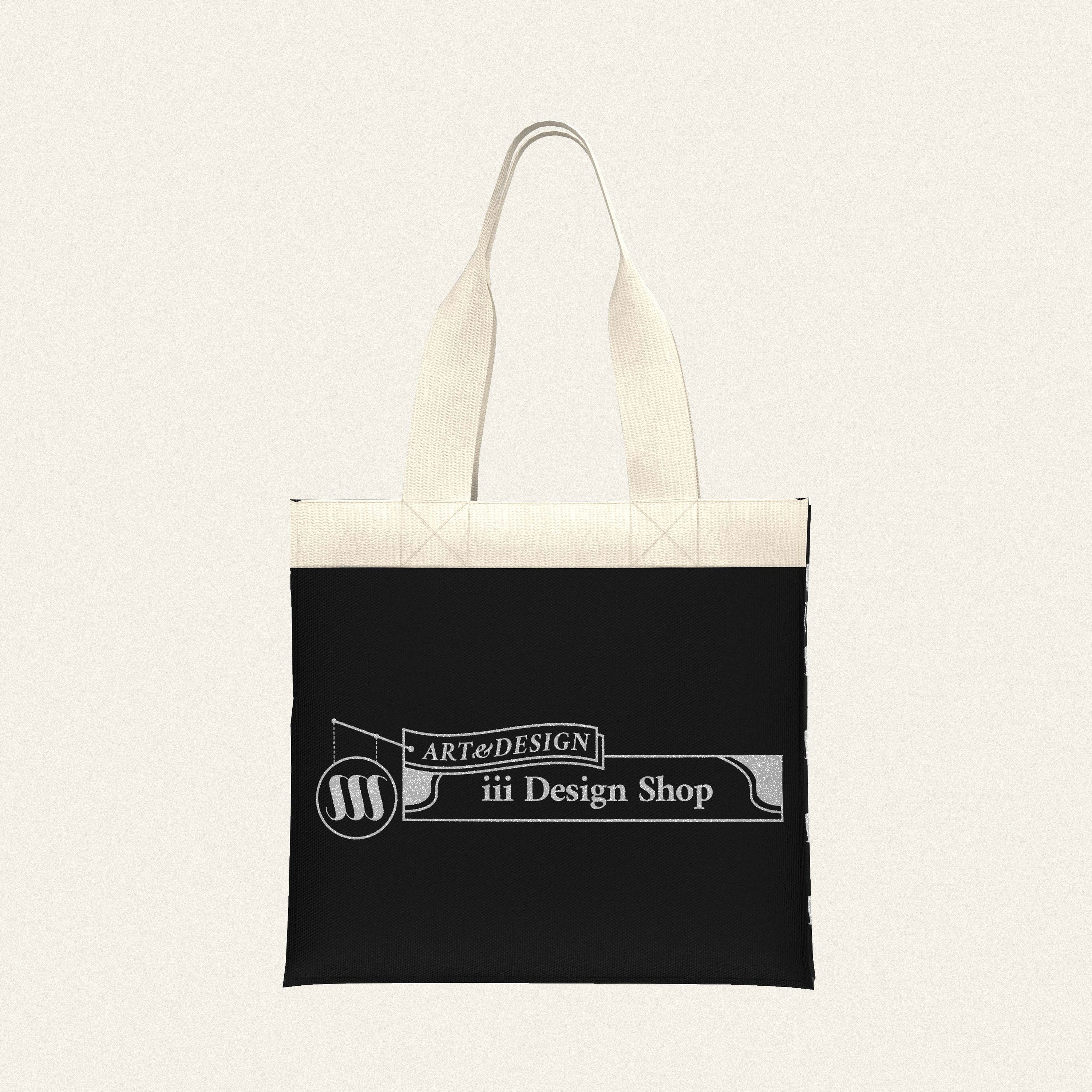 iii Original Logo Tote Bag - Black x Silver