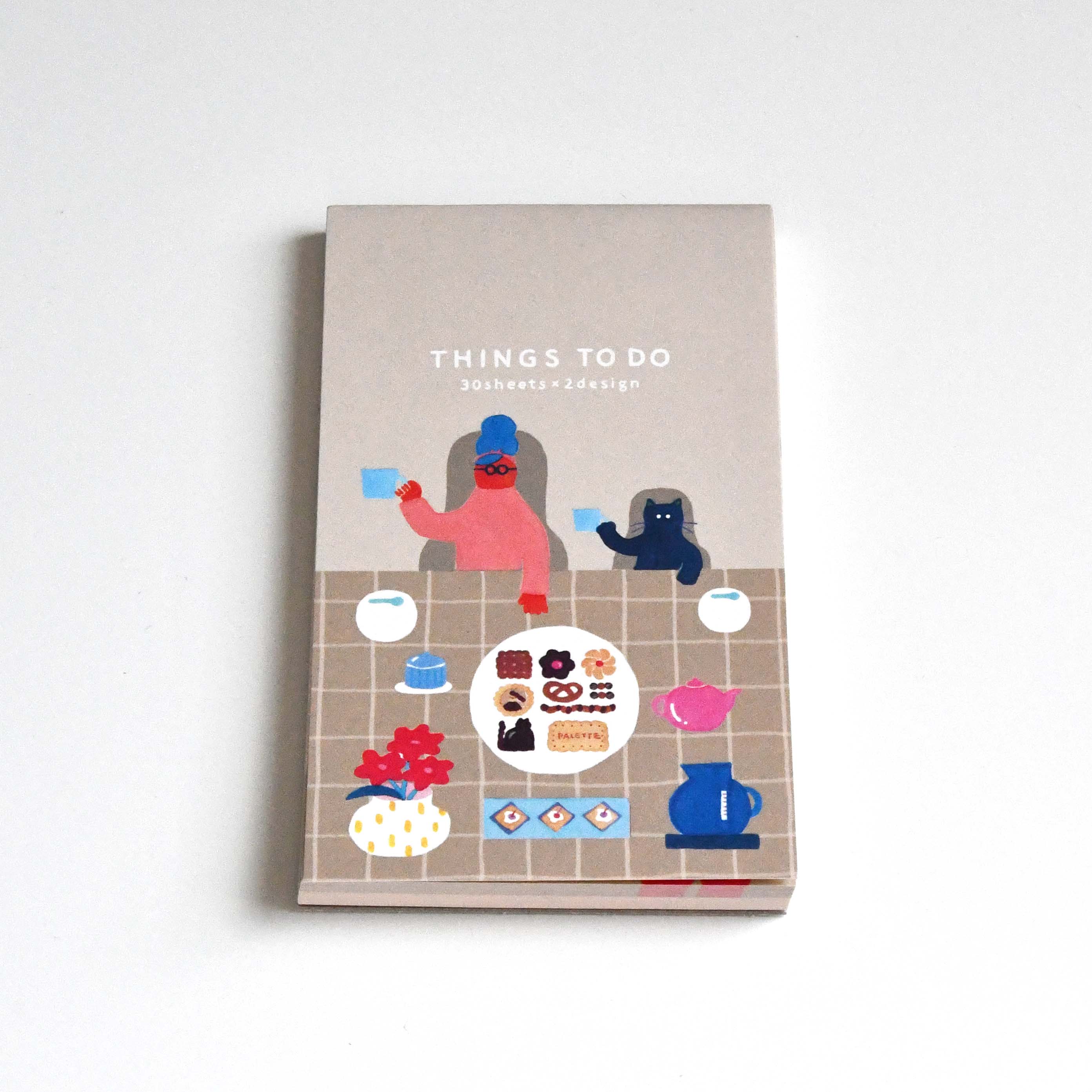 Iroha publication PALETTE Series THINGS TO DO Memo Notebook Healthy Beige, Japanese cute character illustration