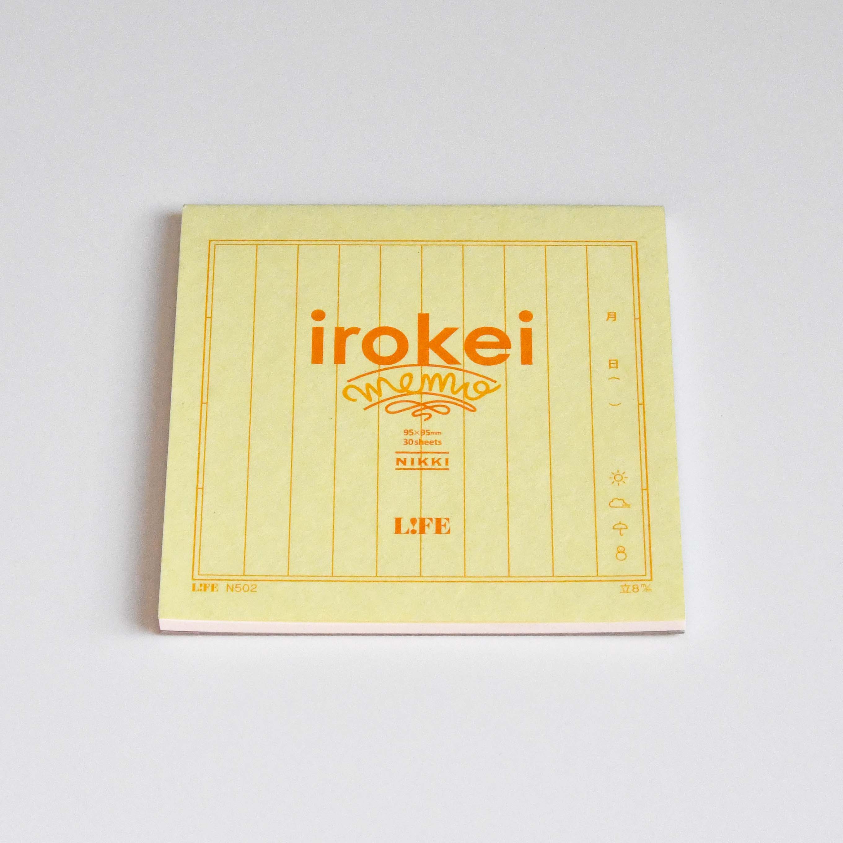 LIFE Irokei Japanese style Memo Notebook Yellow lined