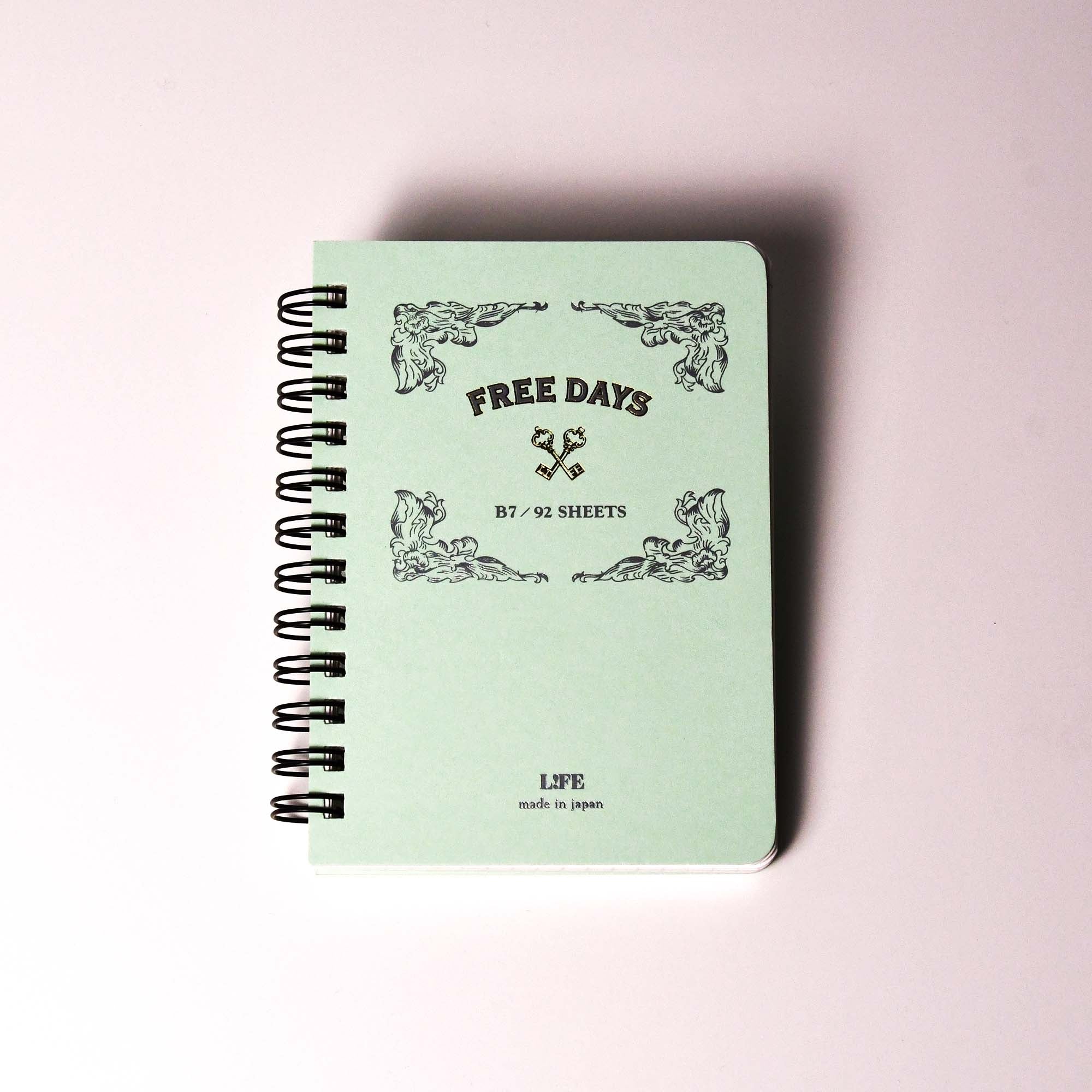 LIFE FREE DAYS B7 92 Sheets Notebooks Pocket Journal Mint Made in Japan