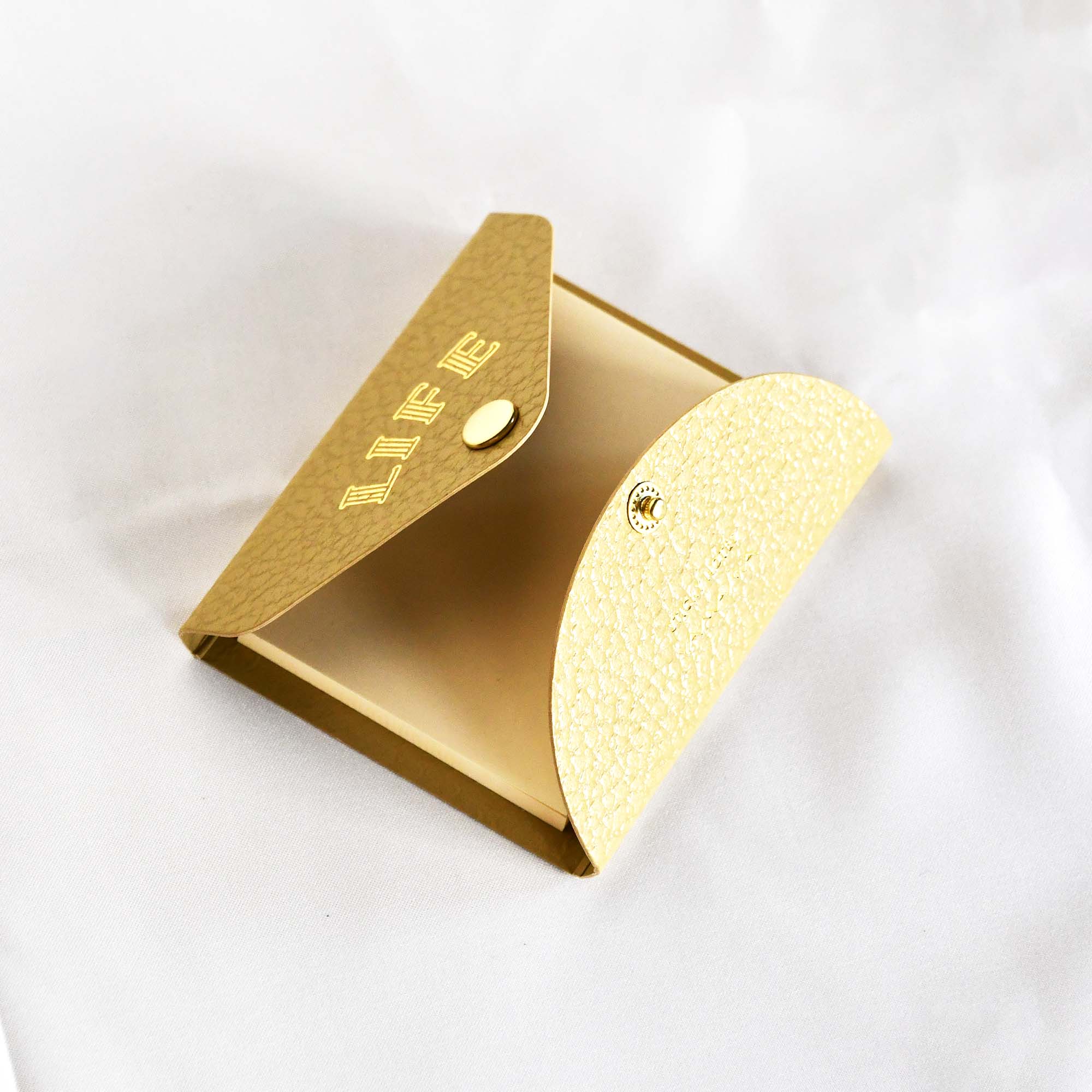 LIFE Index Sticky Memo Notes with Leather Case Beige YAMAMA Bungu Stationery Made in Japan