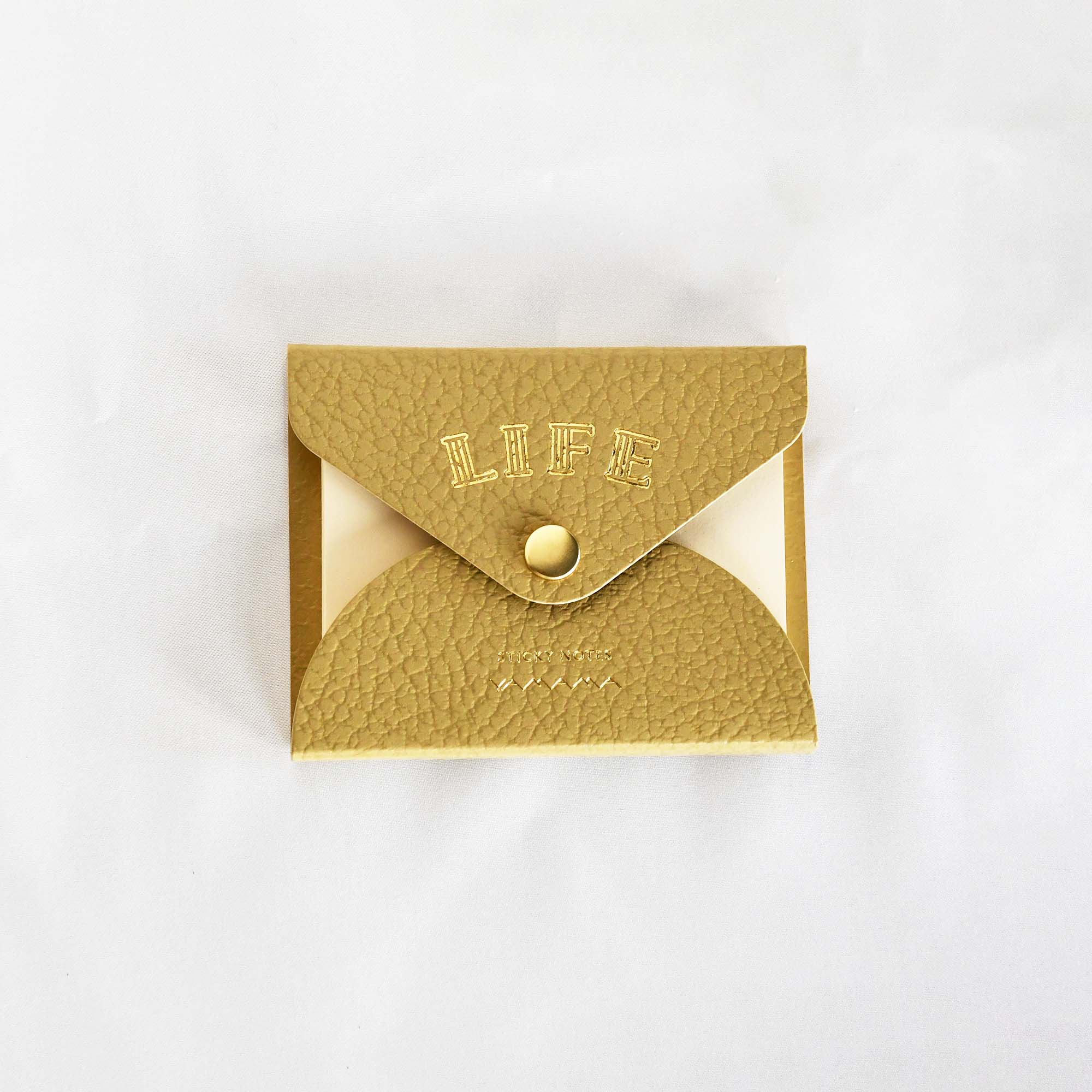 LIFE Index Sticky Memo Notes with Leather Case Beige YAMAMA Bungu Stationery Made in Japan