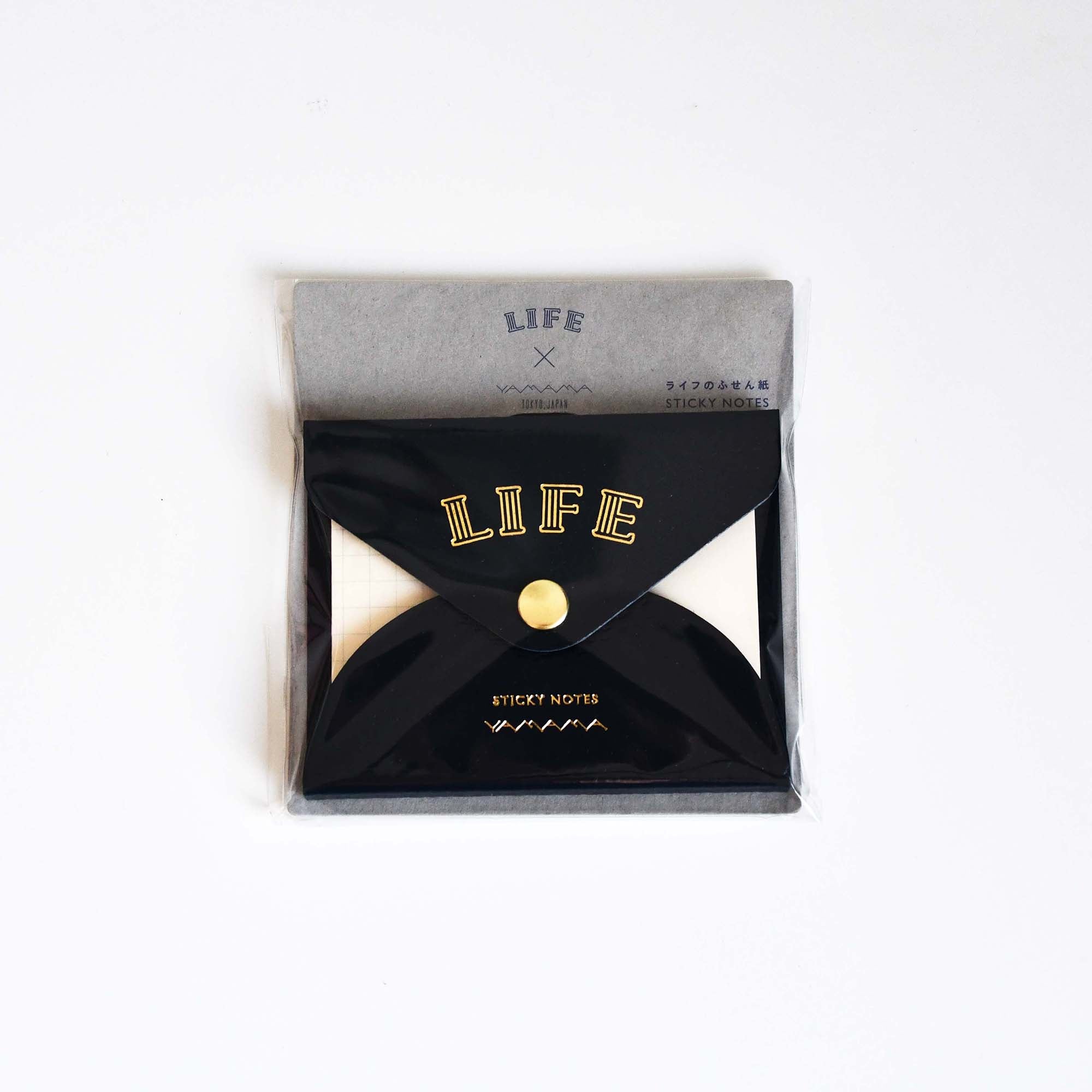 LIFE Index Sticky Memo Notes with Leather Case Navy YAMAMA Bungu Stationery Made in Japan
