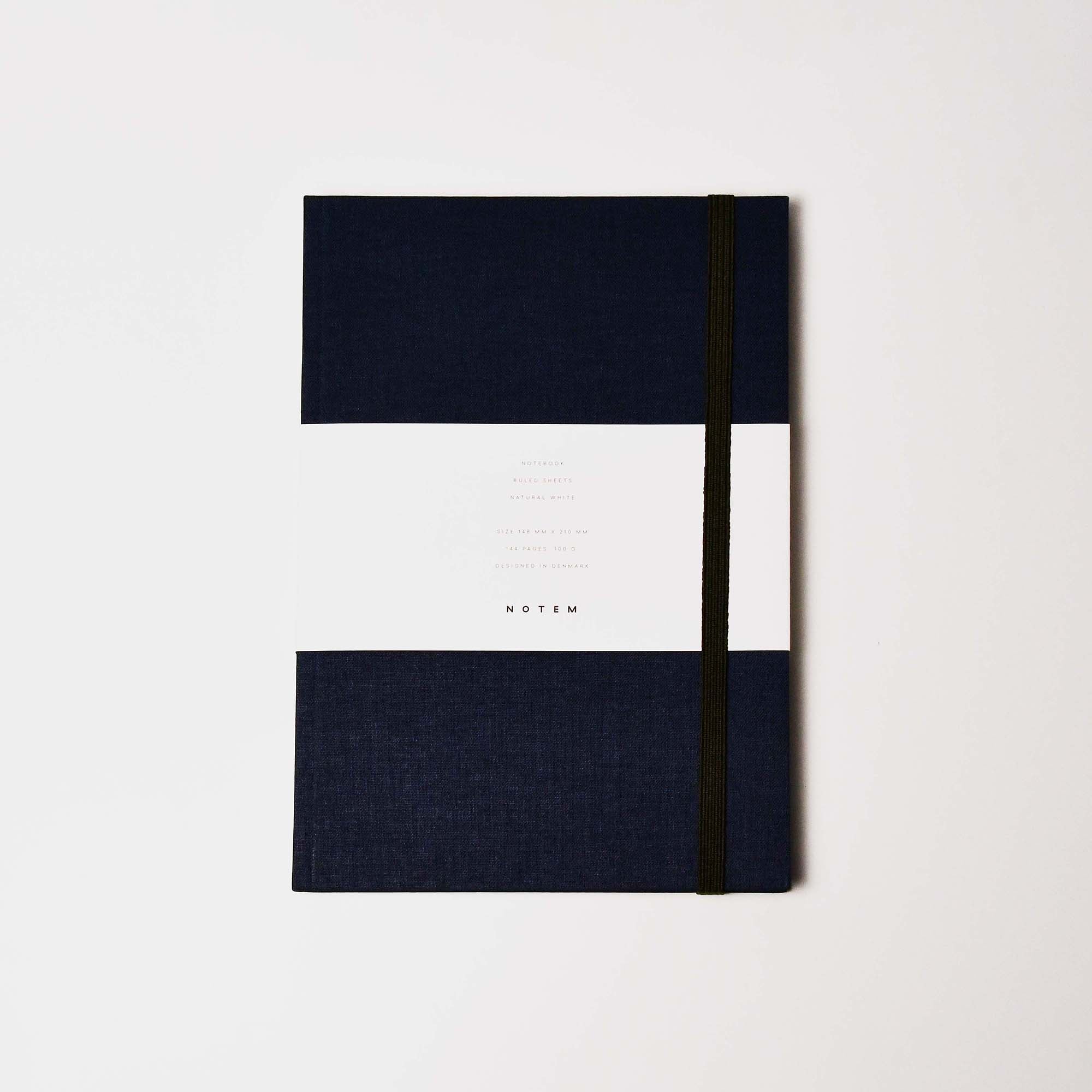 NOTEM BEA Notebook with Elastic Band Dark Blue