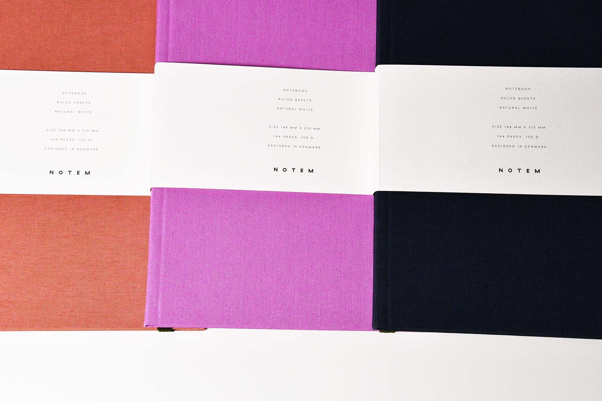 NOTEM BEA Notebook with Elastic Band Rose Lavender Dark Blue