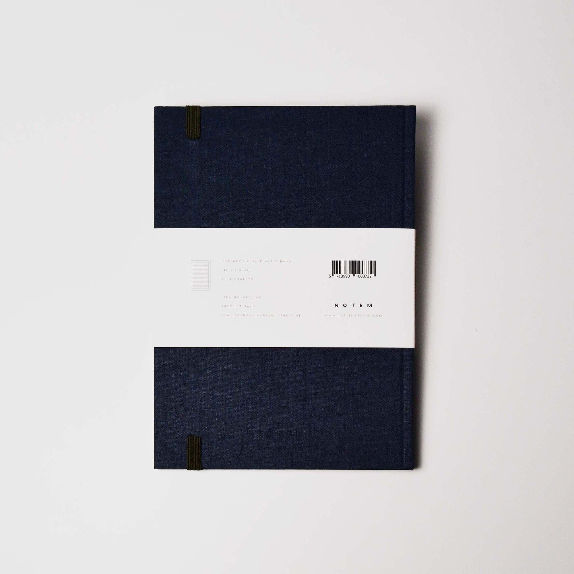 NOTEM BEA Notebook with Elastic Band Dark Blue