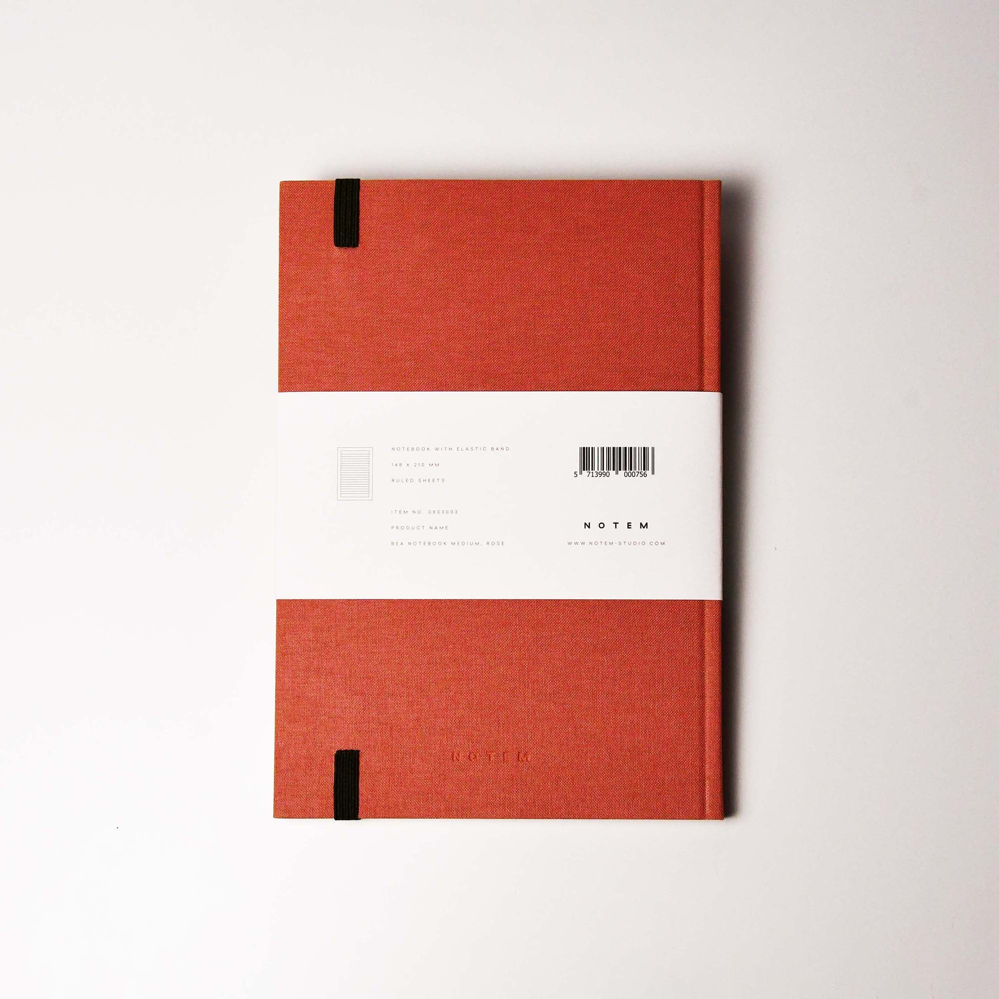NOTEM BEA Notebook with Elastic Band Rose
