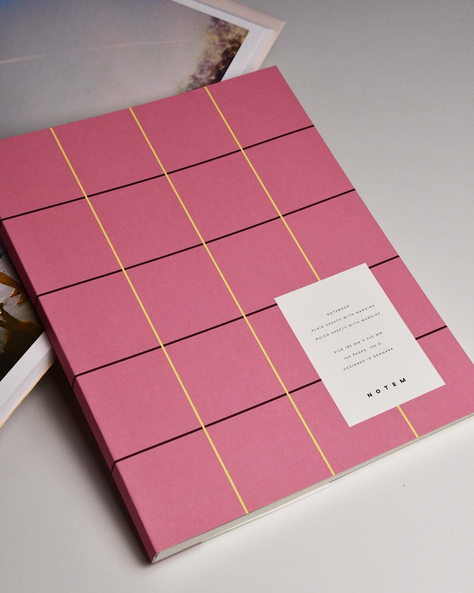 NOTEM UMA Flat Lay Notebook Large Pink Check