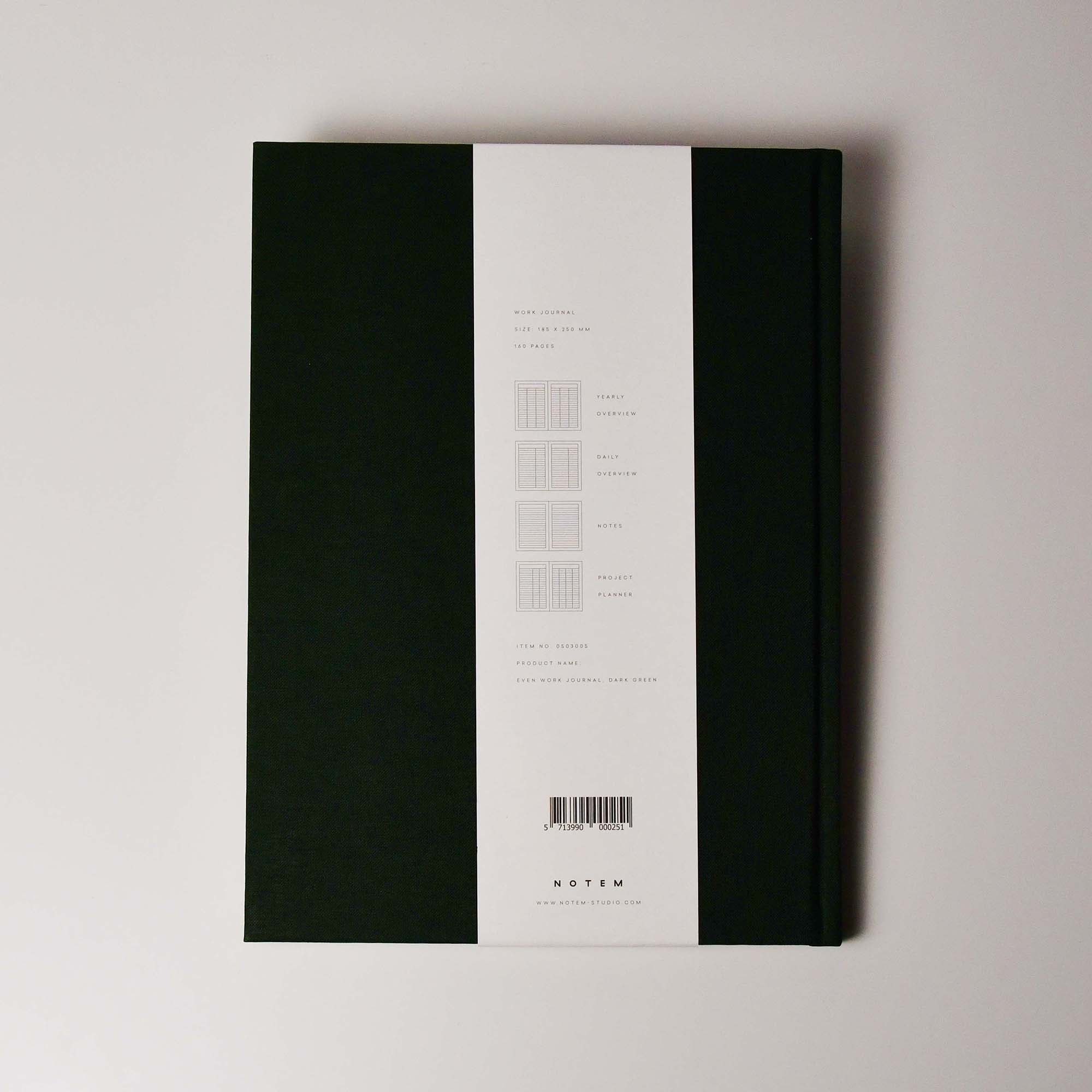 NOTEM EVEN Work Journal Notebook Dark Green Large