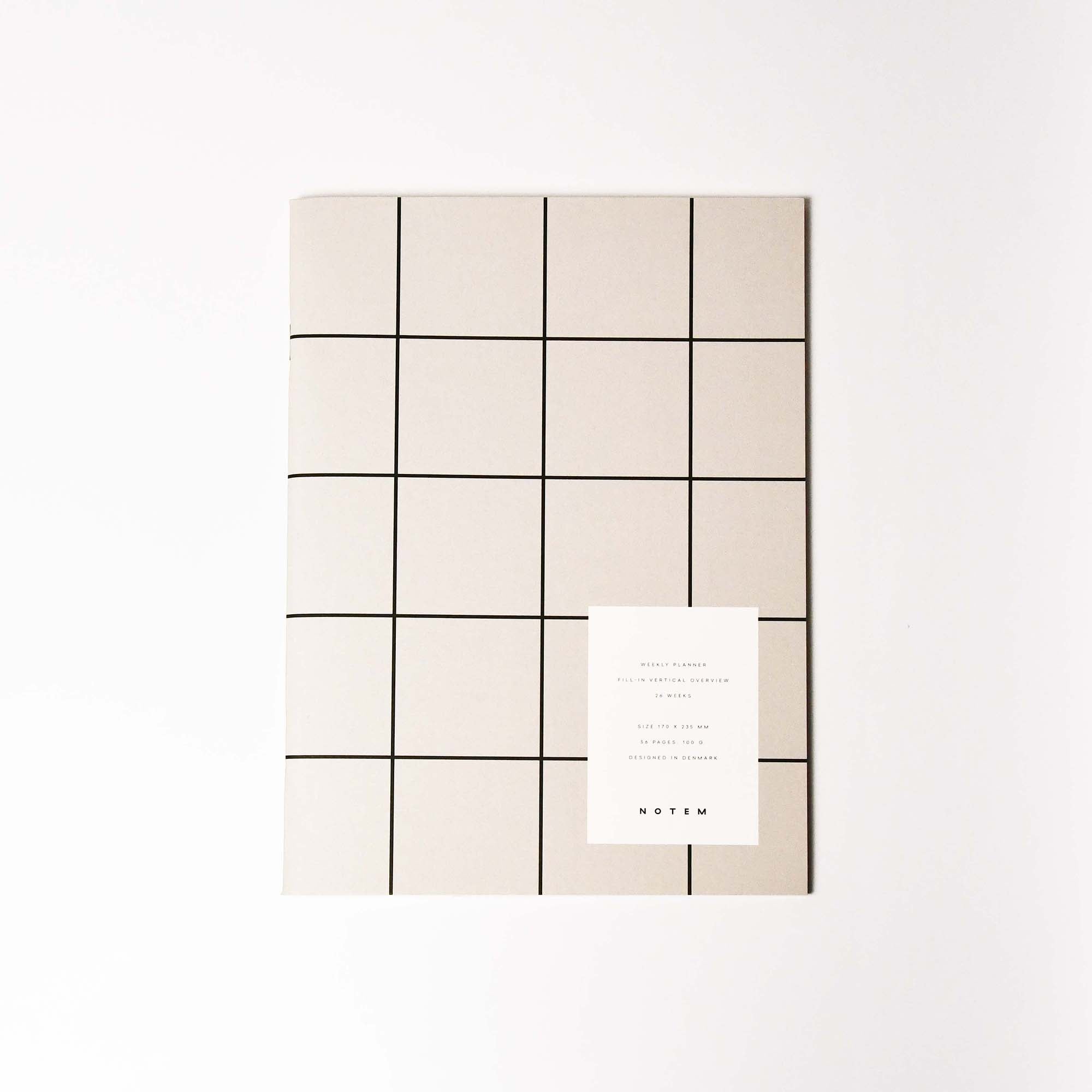 NOTEM MILO Weekly Planner Book Notebook Light Grey