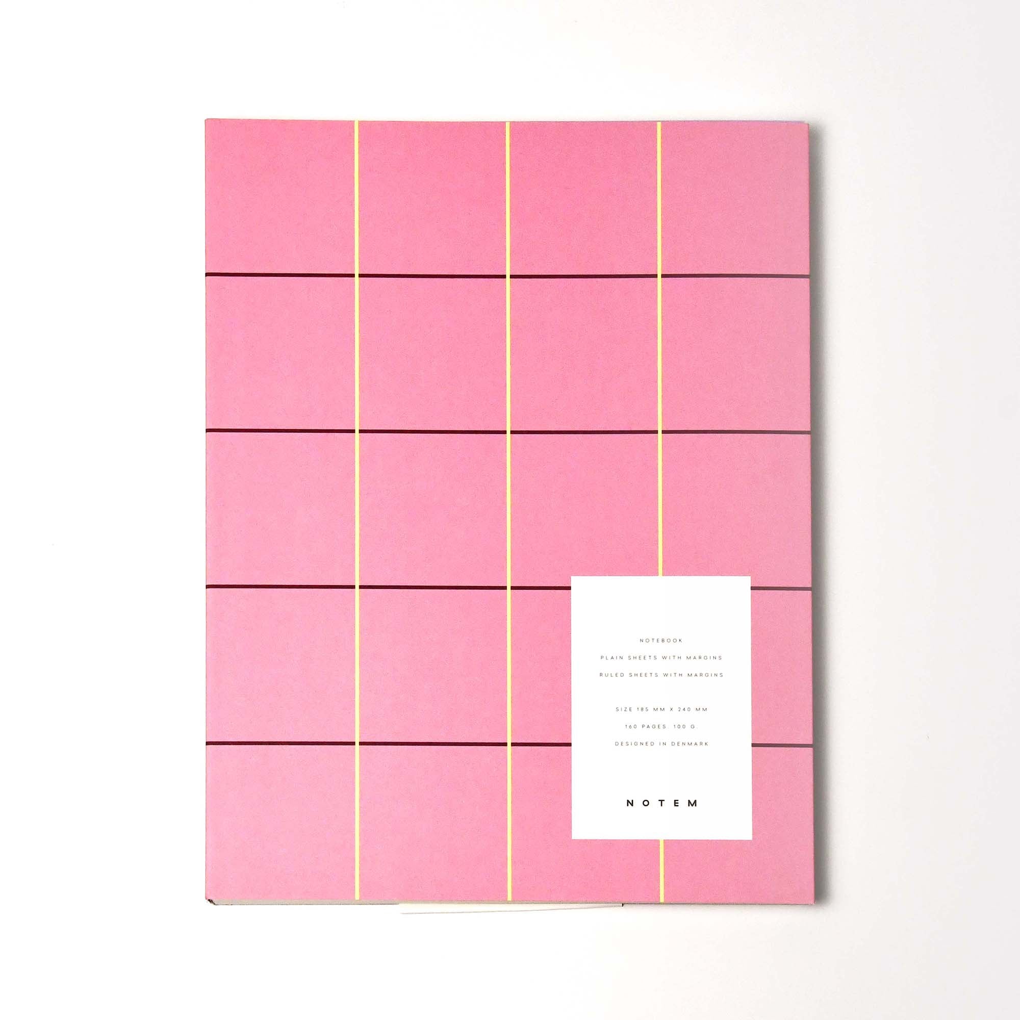 NOTEM UMA Flat Lay Notebook Large Pink Check