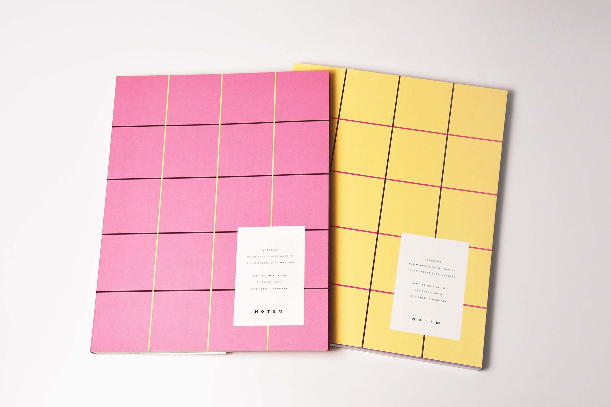NOTEM UMA Flat Lay Notebook Large Pink Check Yellow Check