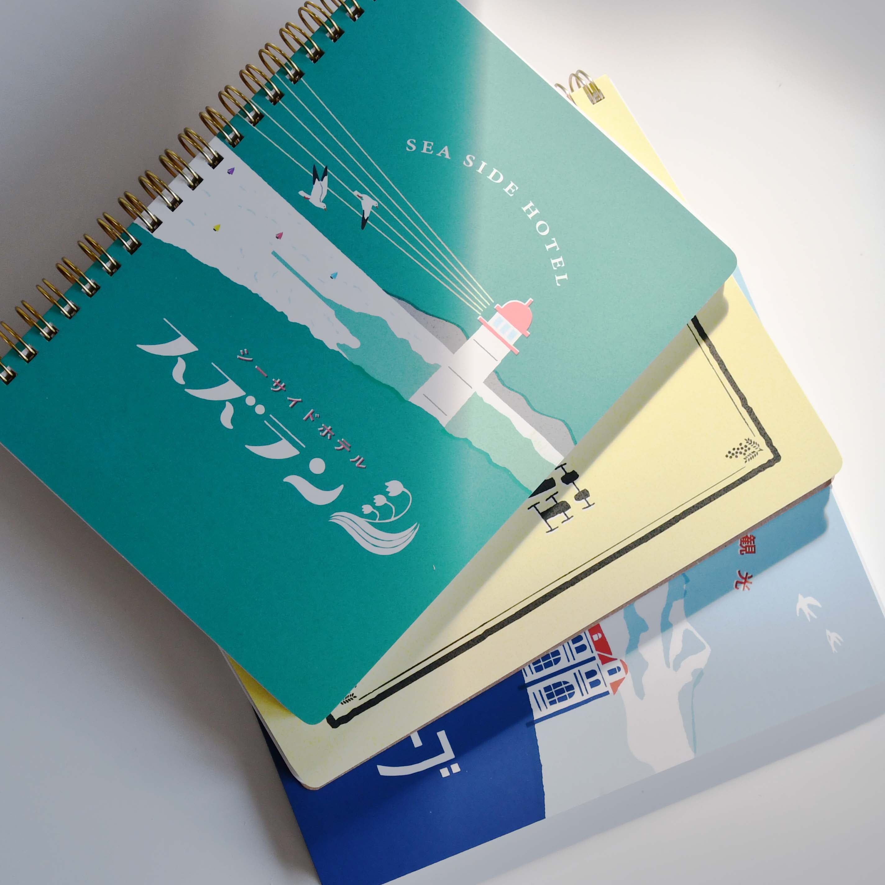 Retronome Japan Retro Hotel Design "Sea Side Hotel Suzuran" B6 Ring Notebook