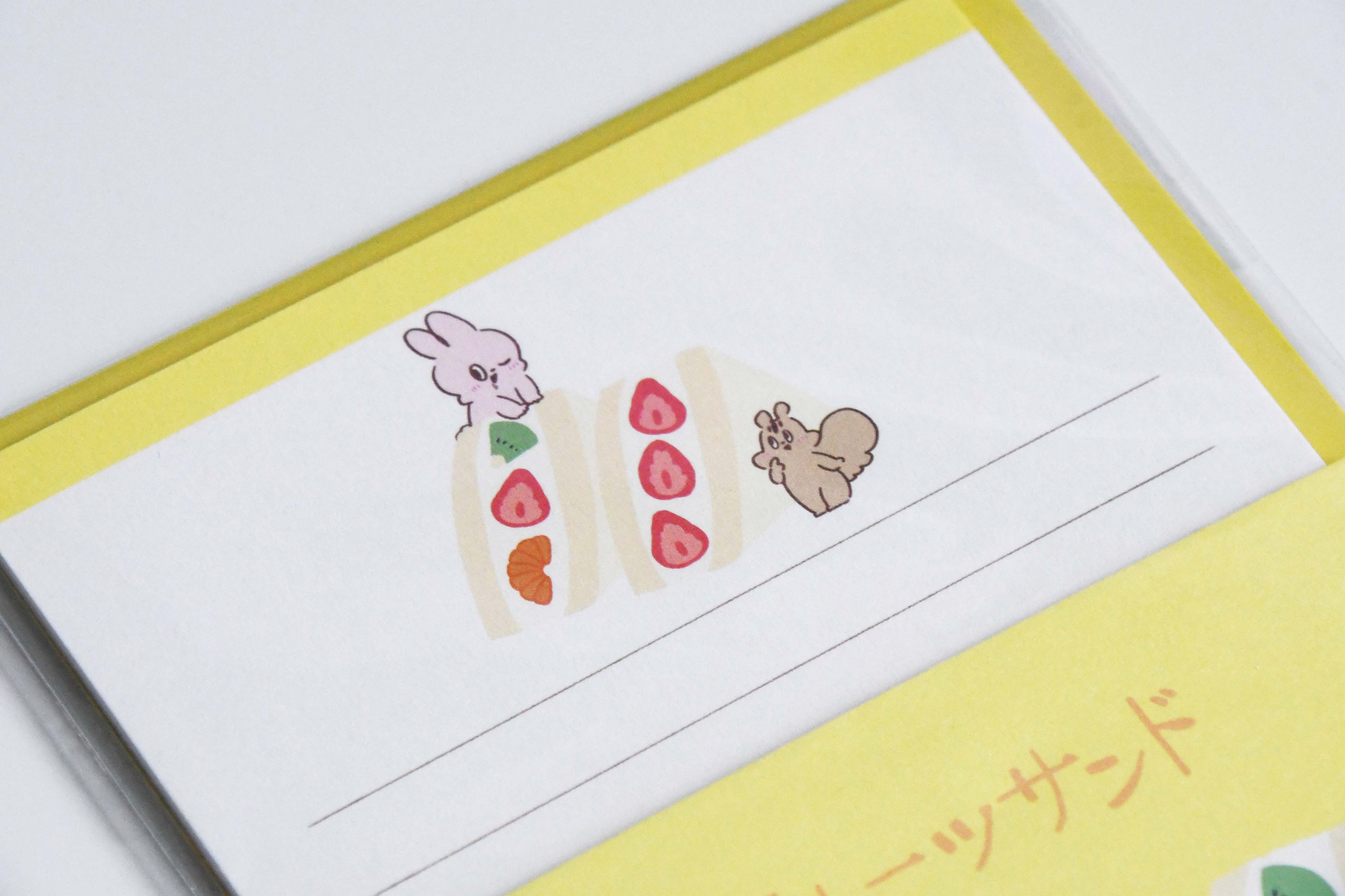 Yummy Mummy Cafe Stationary Series Made in Japan, Mini Letter Set Fruits sand
