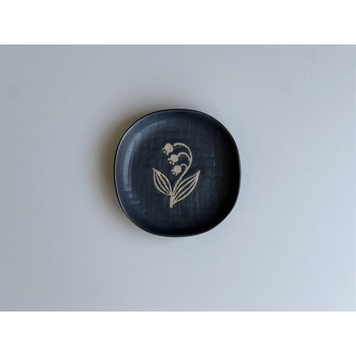 [KANESAN1893] Japanese Setoyaki Suzuran 11cm - Navy