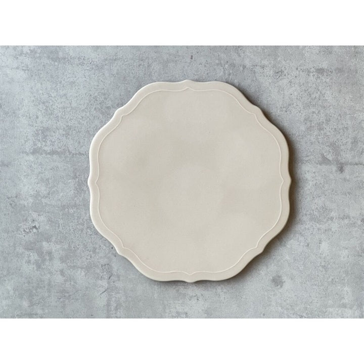 [KANESAN1893] Japanese Minoyaki Relief Dish Φ20.7cm - Pink