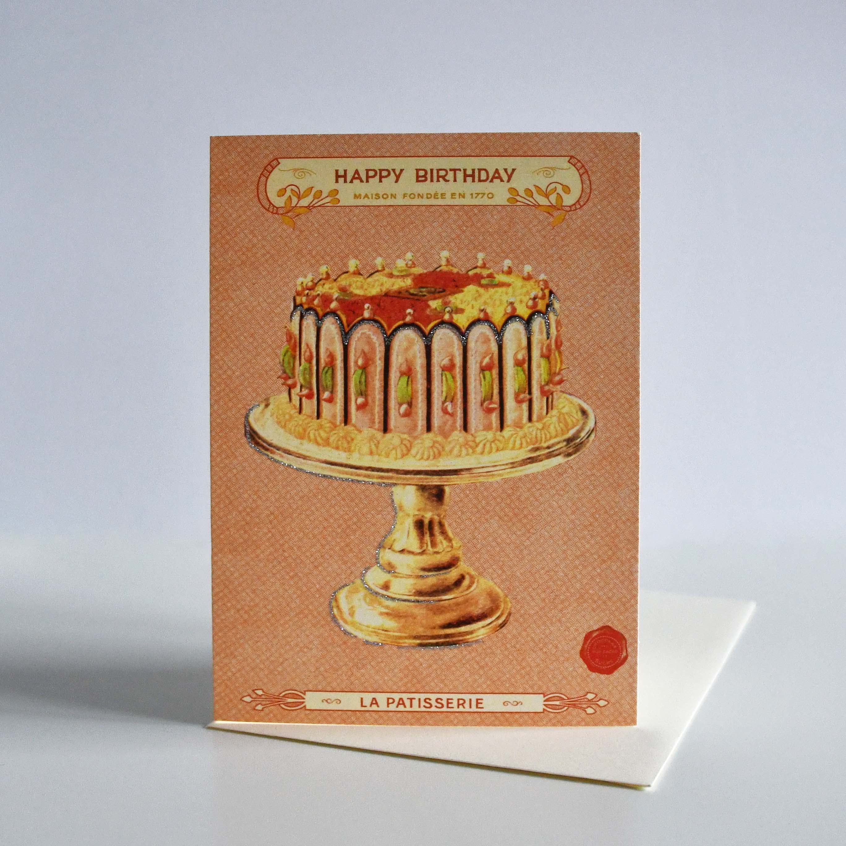 CAVALLINI&Co. LA PATISSERIE Cake Happy Birthday Greeting Card