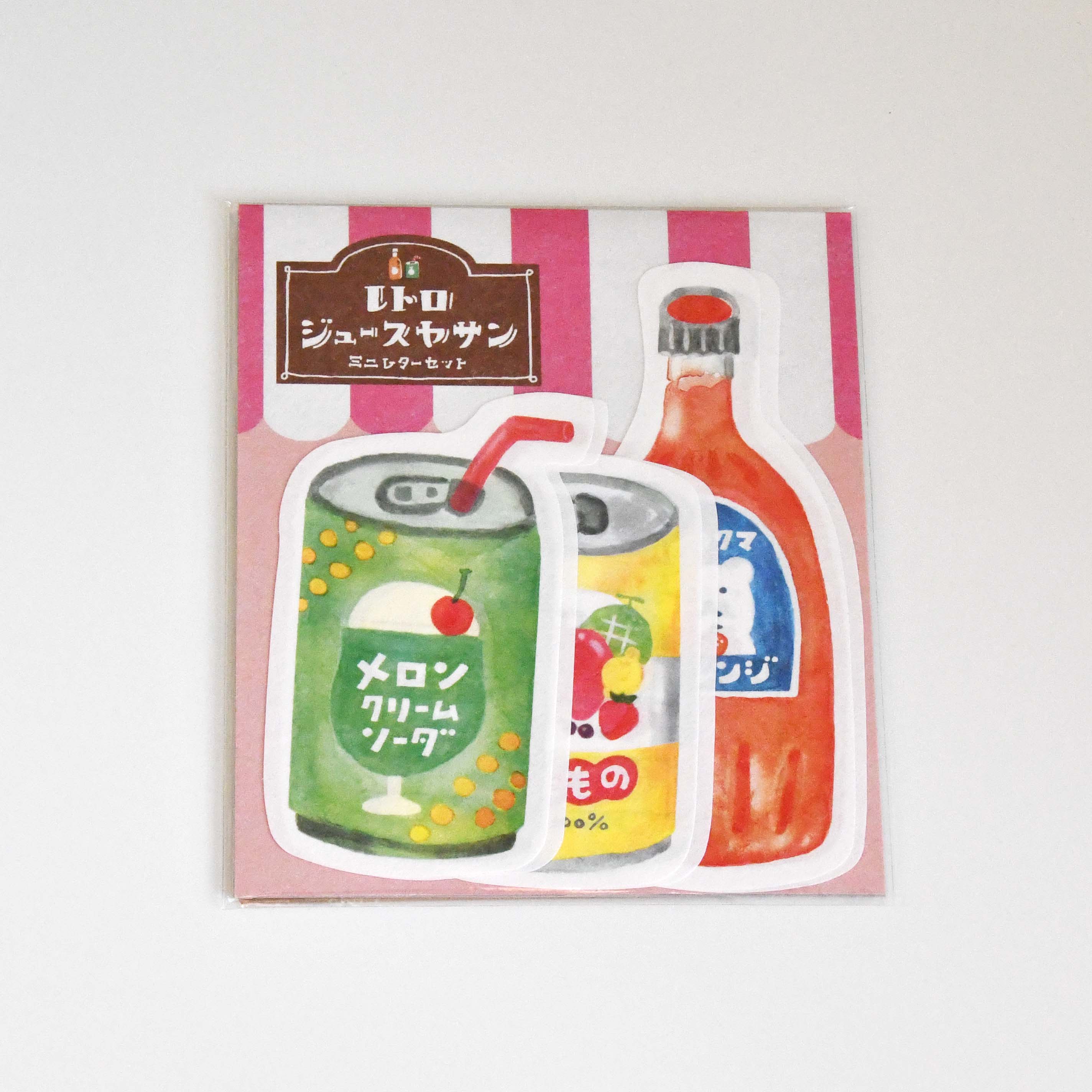 [Wa-life] "Retro Juice Shop " Japanese Paper Dice Cut Mini Letter Set