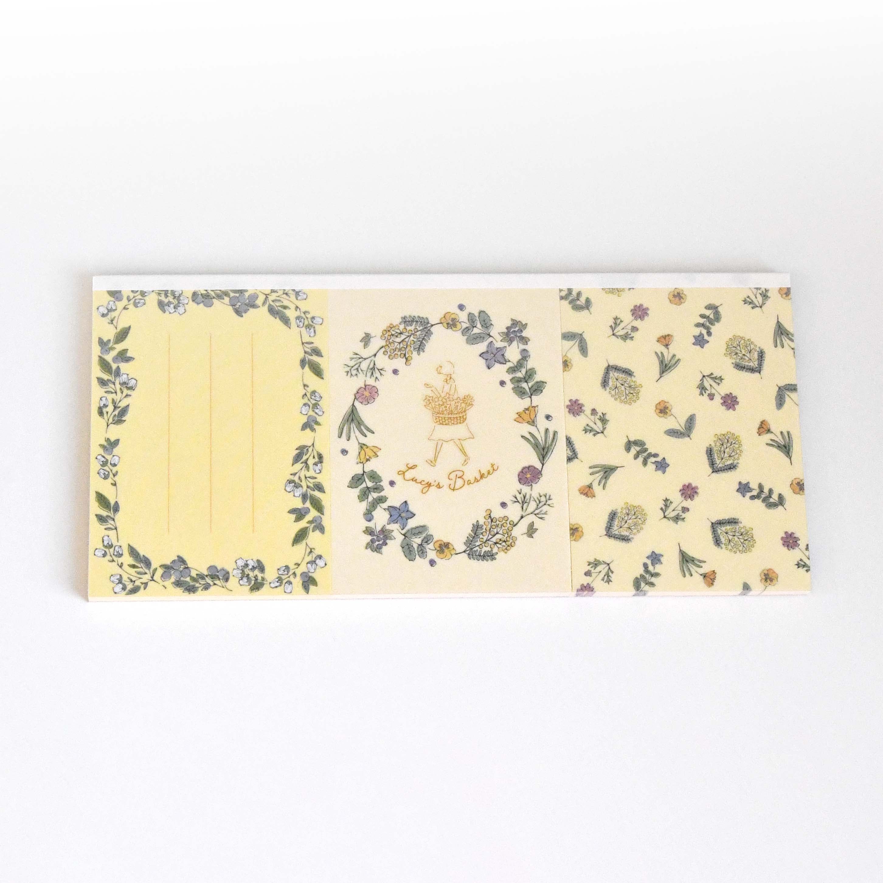 Lucy's Basket Mimosa Yellow 3 separated Memo book
