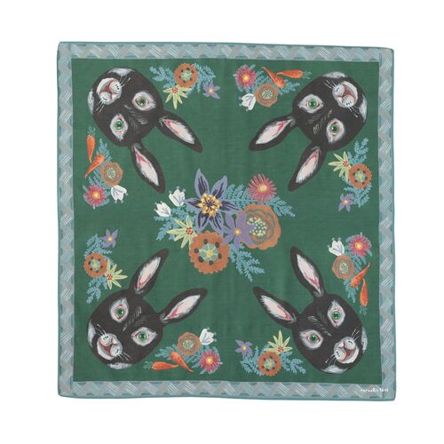 Nathalie Lete Handmade Cotton Handkerchief Reglisse, Illustration 
