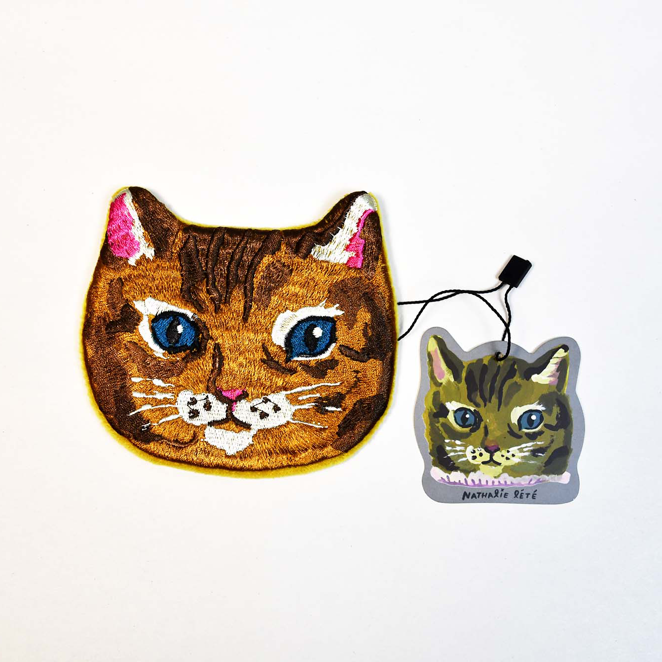 [Nathalie Lete] Embroidered Cat Face Pouch - MAYA