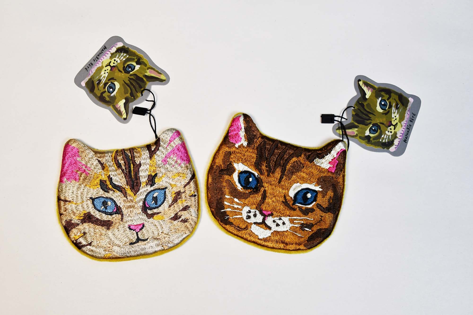 [Nathalie Lete] Embroidered Cat Face Pouch - MAYA