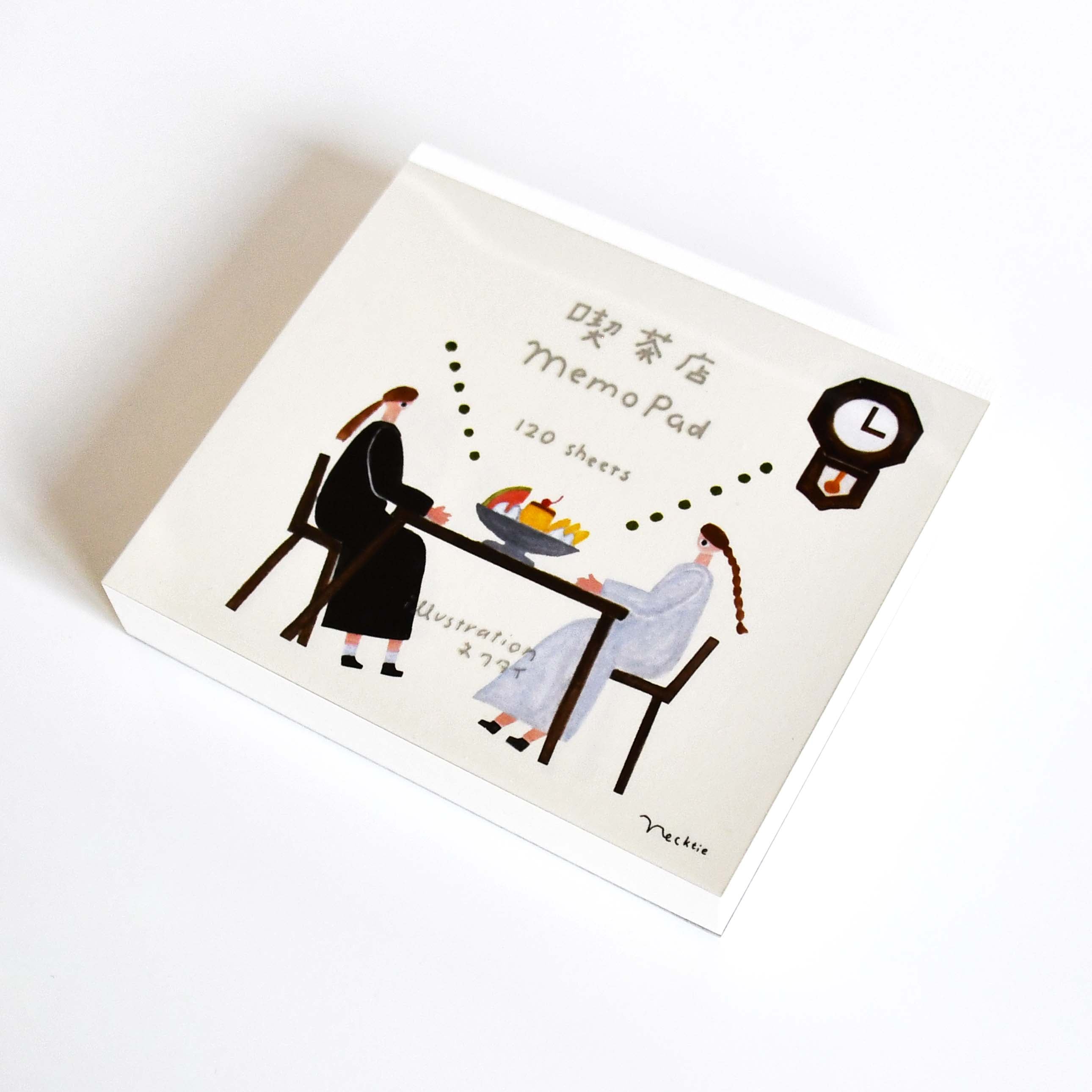 Nekutai Coffee Shop Block Memo Notebook, Japanese illustrator