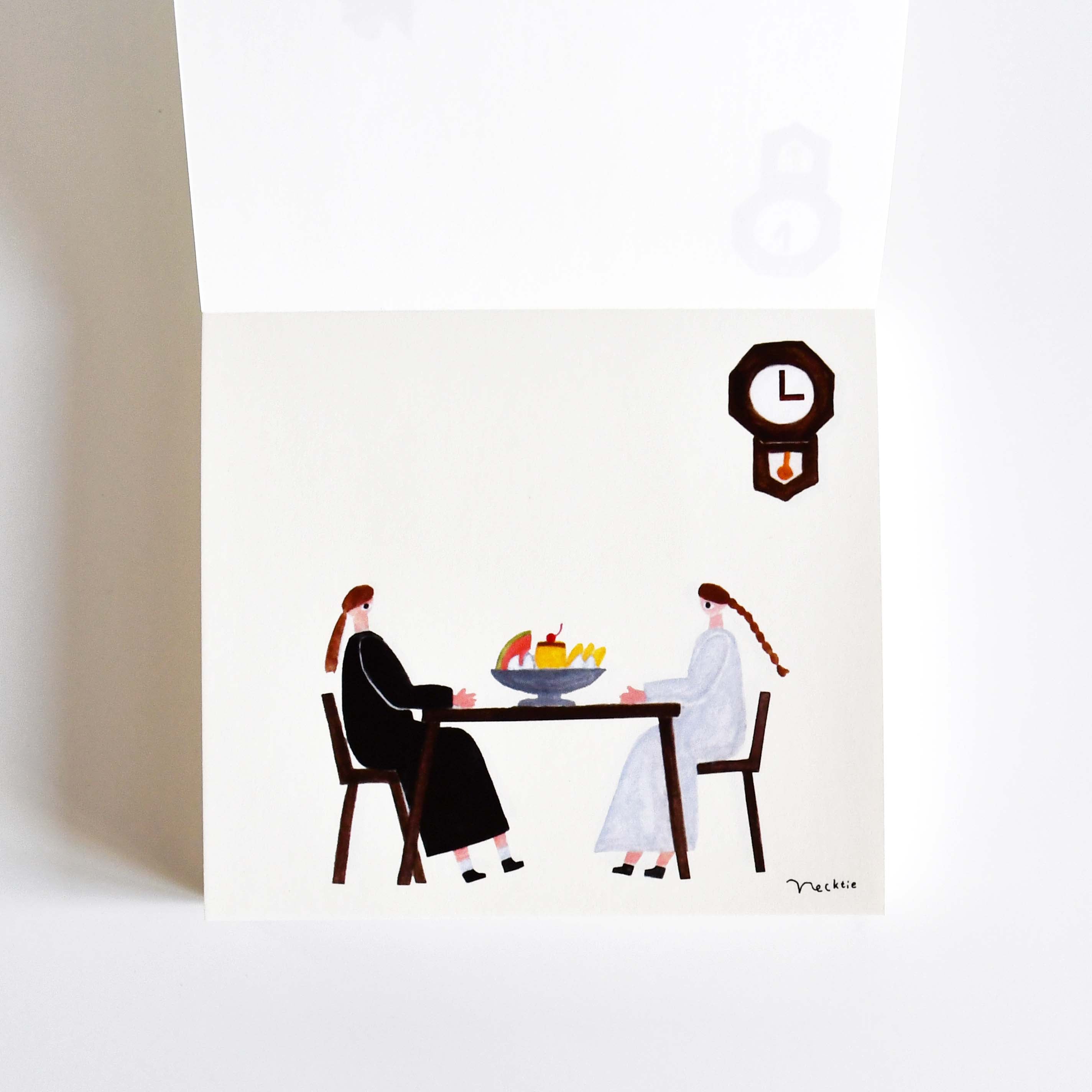 Nekutai Coffee Shop Block Memo Notebook, Japanese illustrator