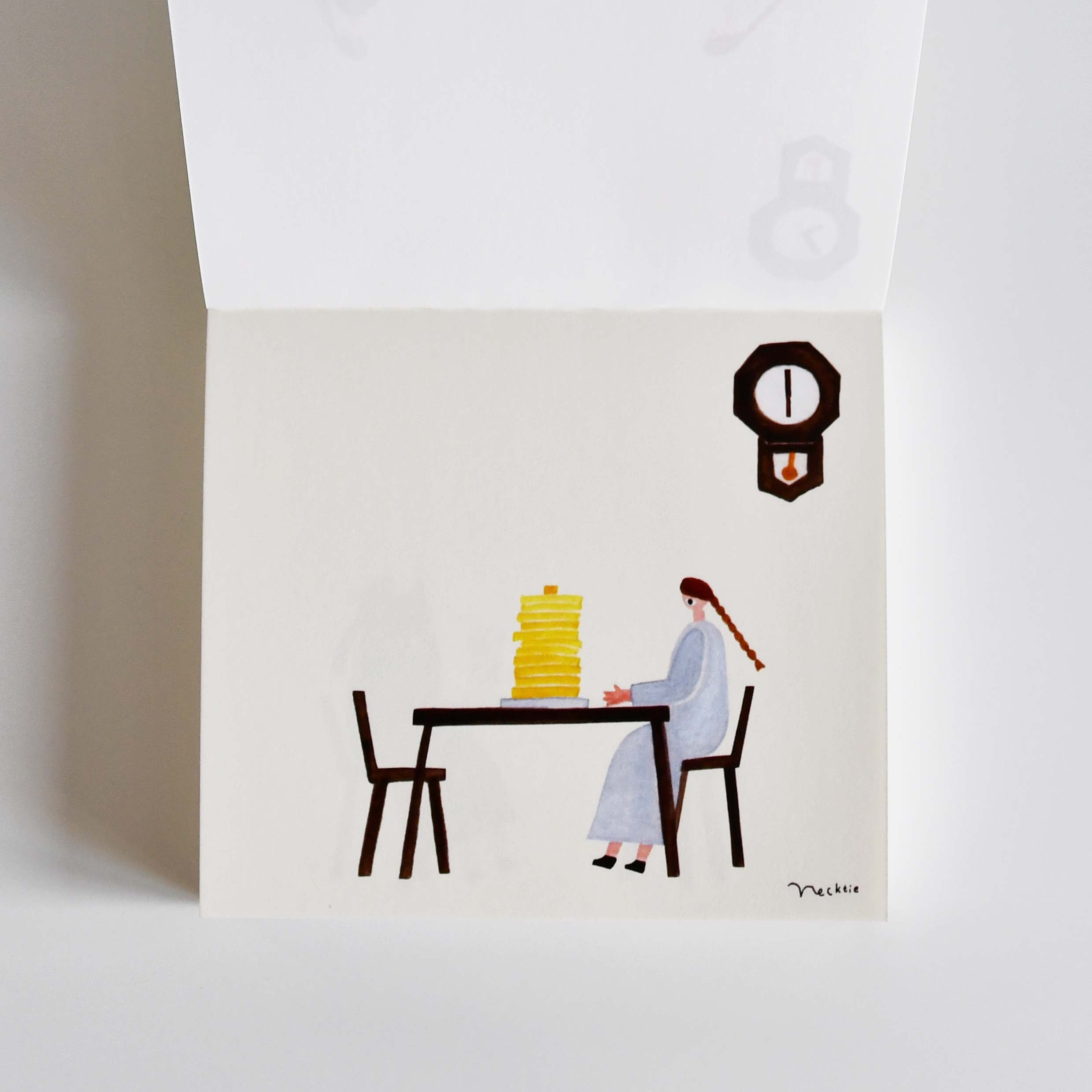 Nekutai Coffee Shop Block Memo Notebook, Japanese illustrator