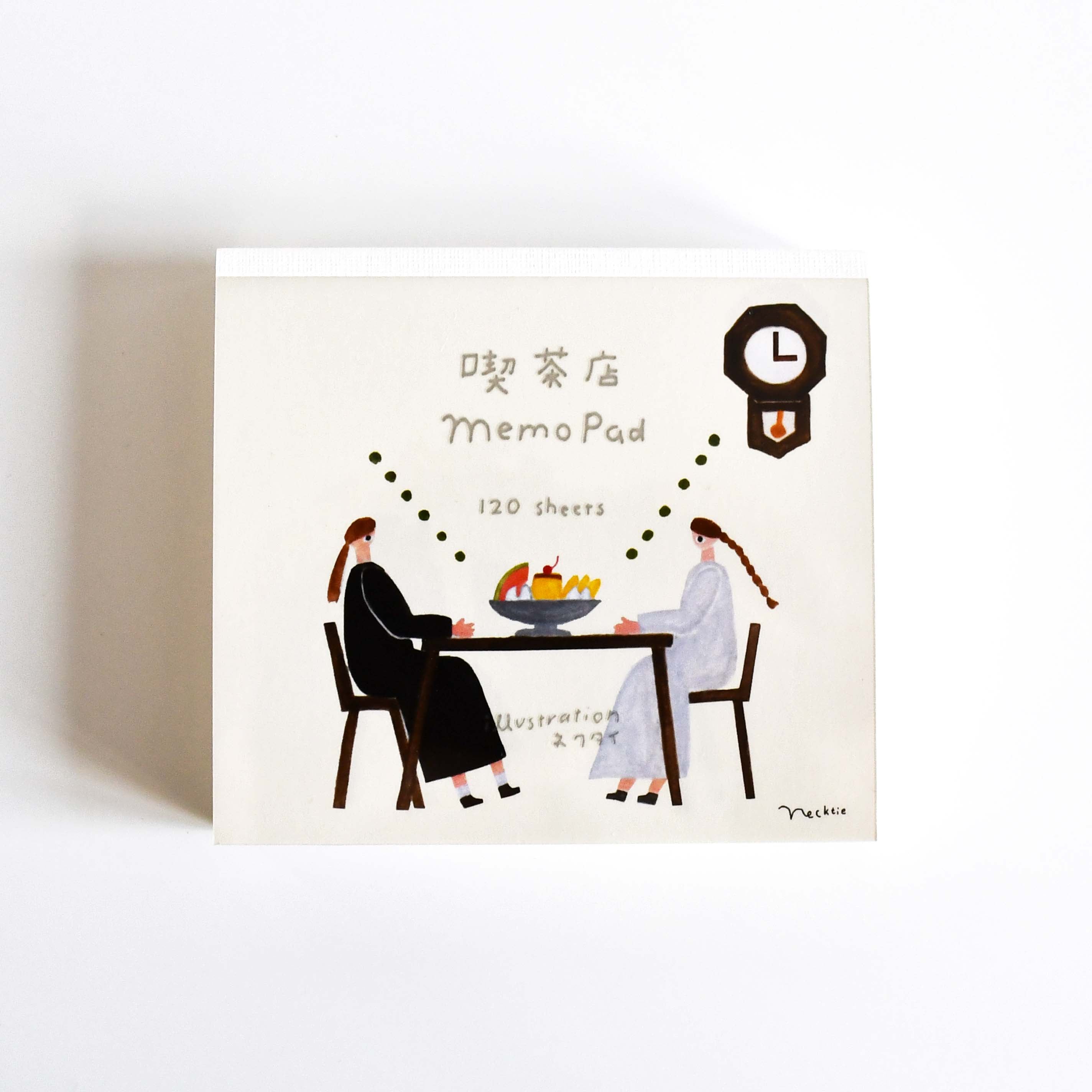 Nekutai Coffee Shop Block Memo Notebook, Japanese illustrator