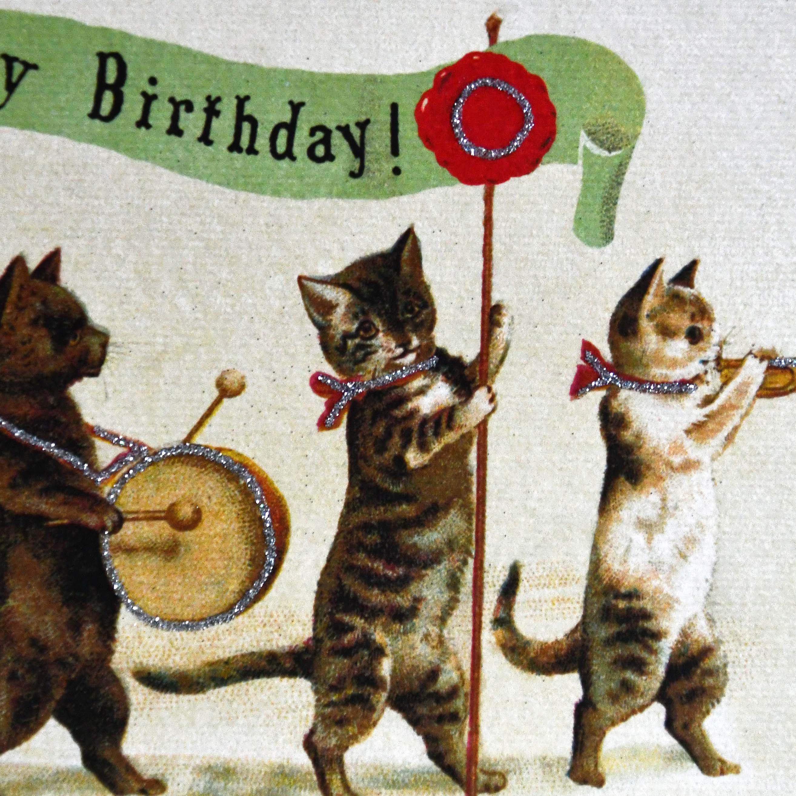 CAVALLINI&Co. Cat Parade Happy Birthday Greeting Card