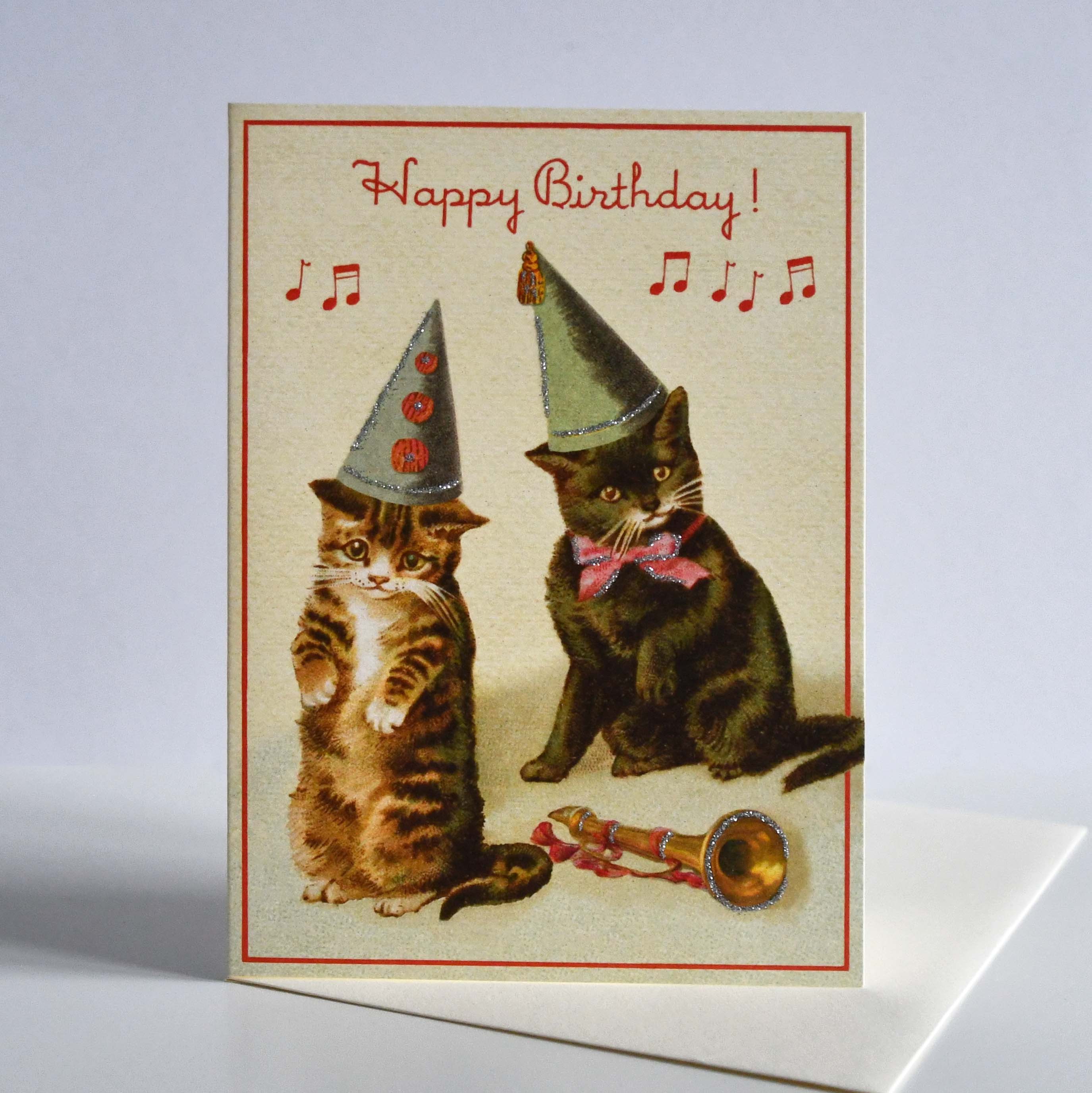 CAVALLINI&Co. Cat Party Happy Birthday Greeting Card