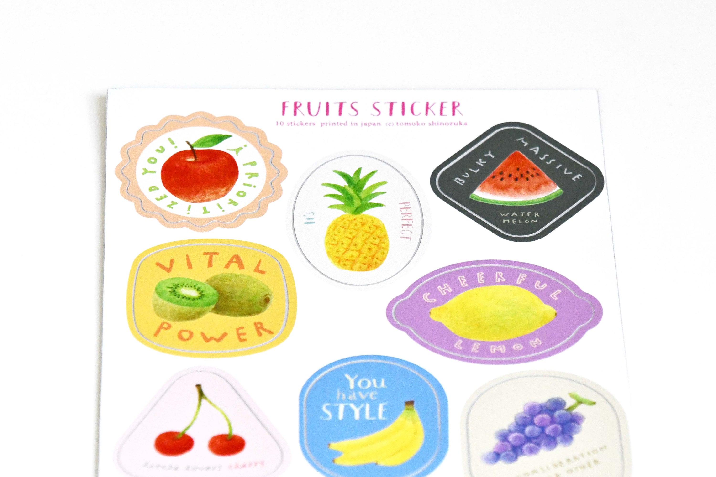 Tomoko Shinozuka fruits flower deco sticker, Japanese illustrator