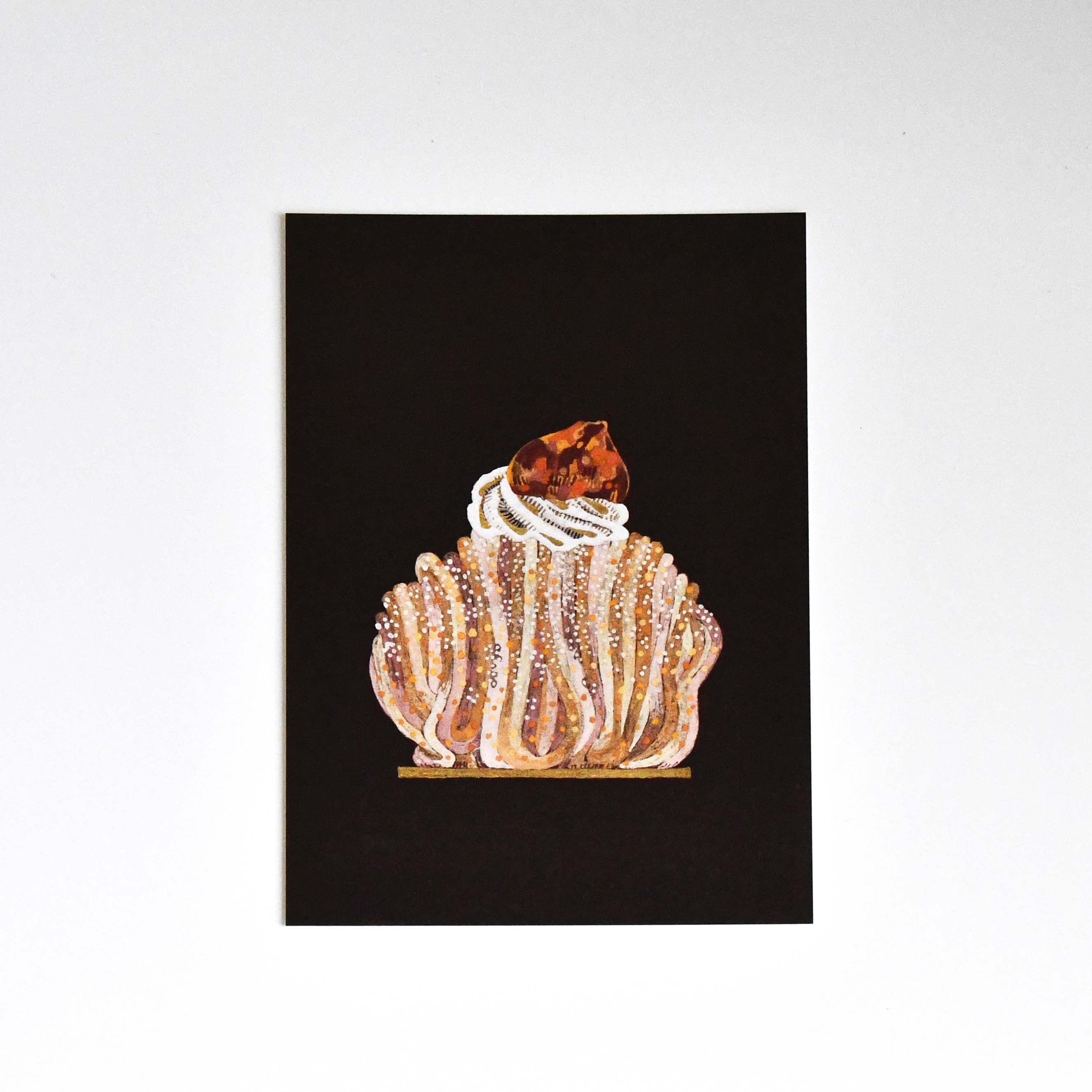 Yuko Kurihara Postcard Mont Blanc aux Marrons Threads, Japanese illustrator
