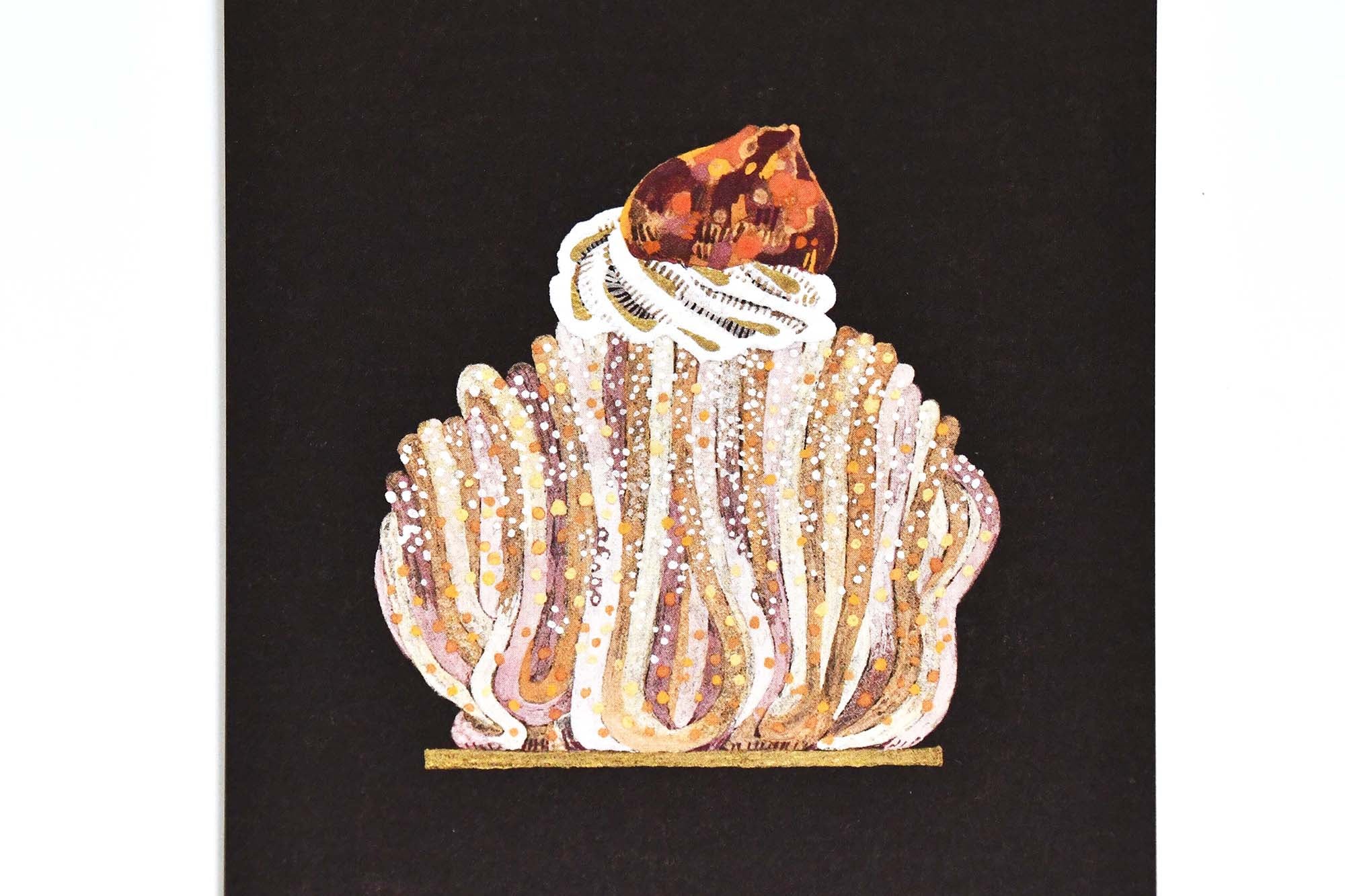 Yuko Kurihara Postcard Mont Blanc aux Marrons Threads, Japanese illustrator
