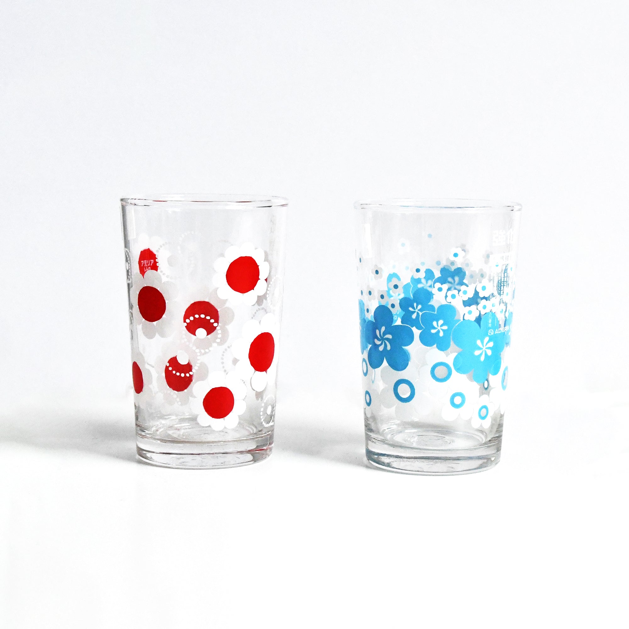 [Aderia Retro] Medium Glass Cup - Colec & Flower Rings Set