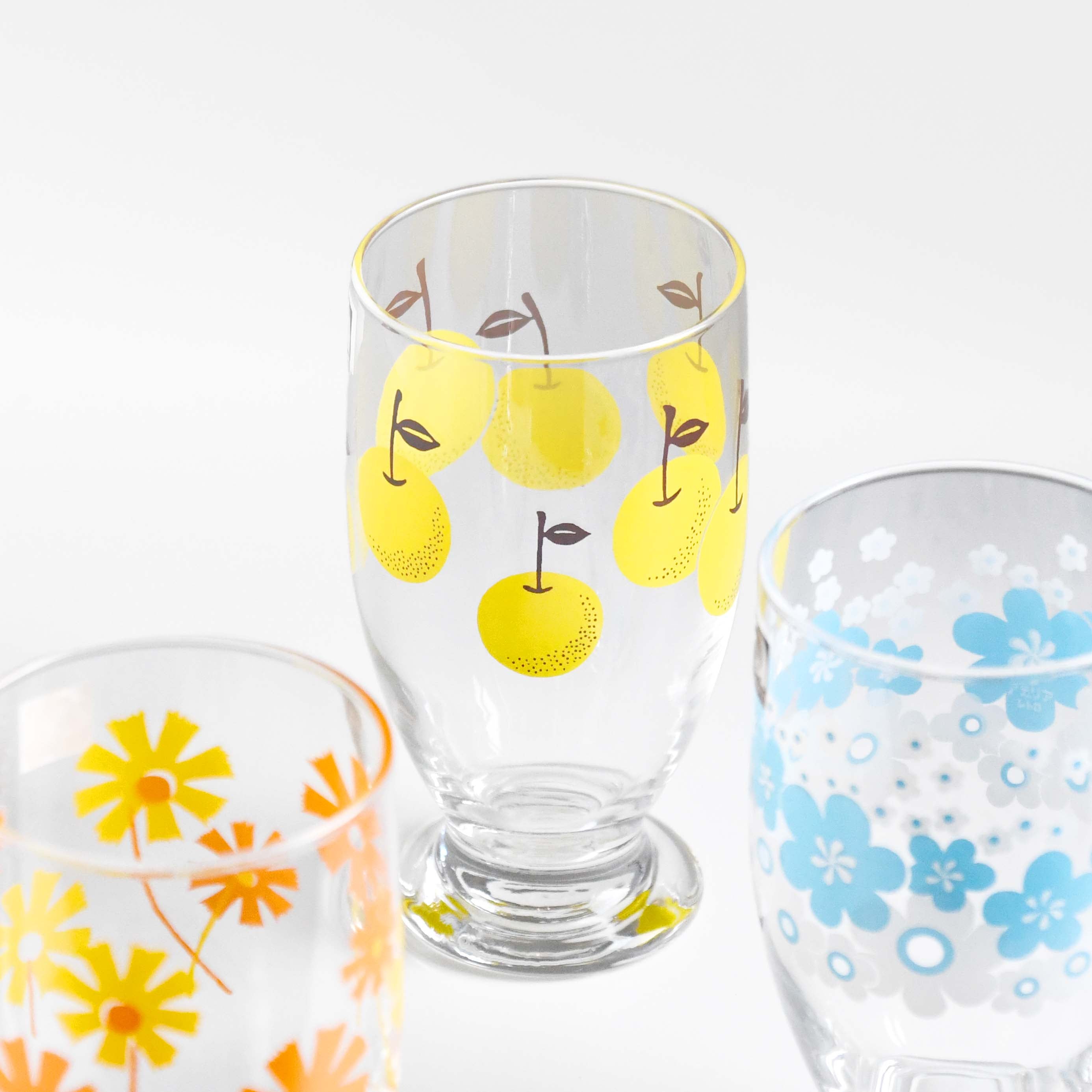 Aderia Retro Glass with stand glassware, Japanese retro illustration and high-quality design