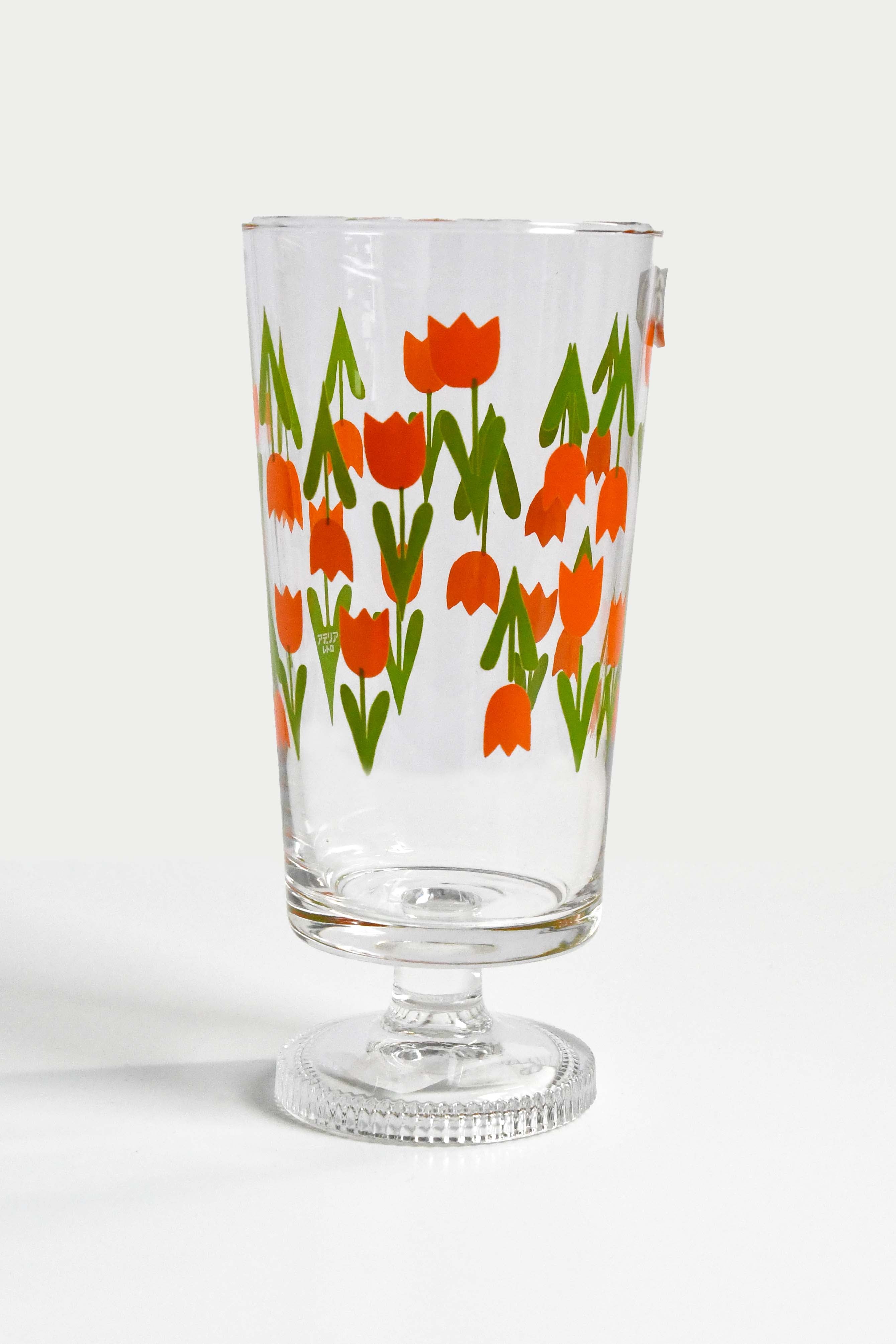 Aderia Retro Cup with leg glassware, Japanese retro illustration and high-quality design