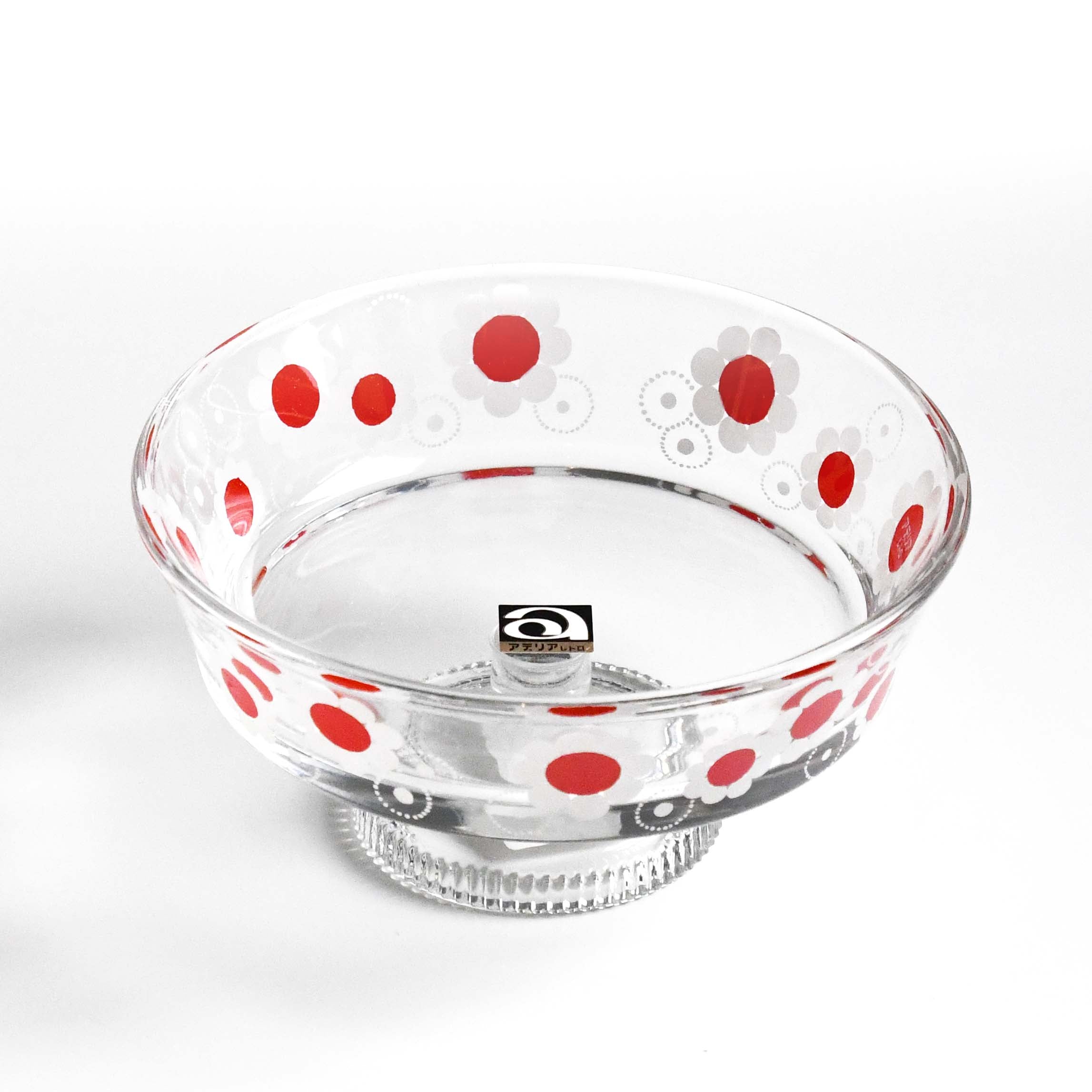 Aderia Retro Shallow dessert cup glassware, Japanese retro illustration and high-quality design