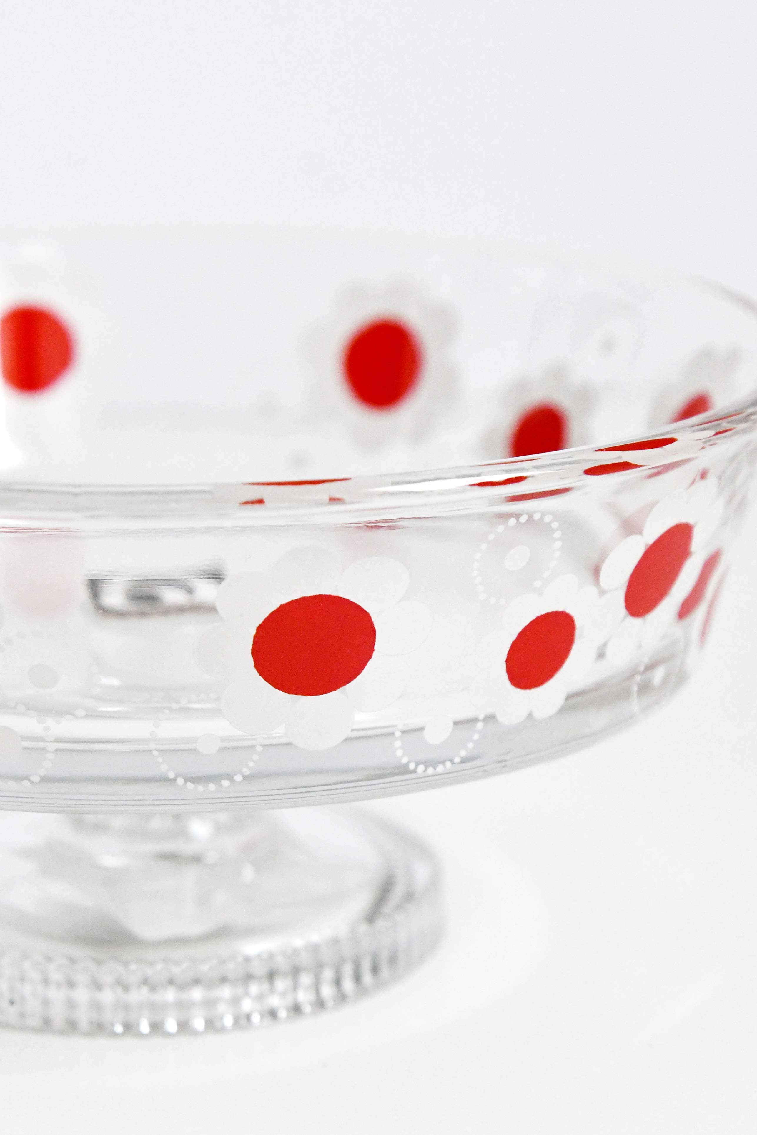 Aderia Retro Shallow dessert cup glassware, Japanese retro illustration and high-quality design