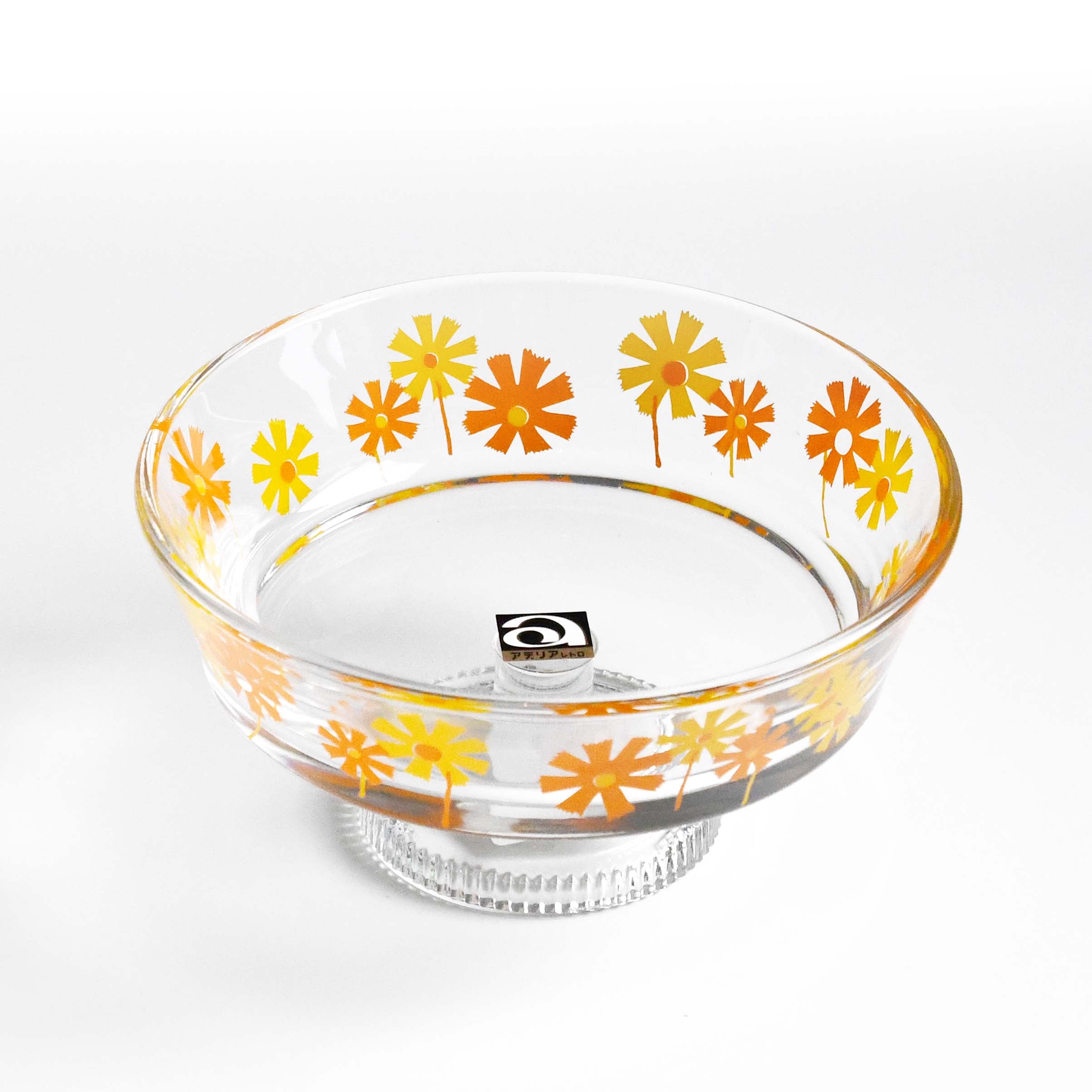 Aderia Retro Shallow dessert cup glassware, Japanese retro illustration and high-quality design