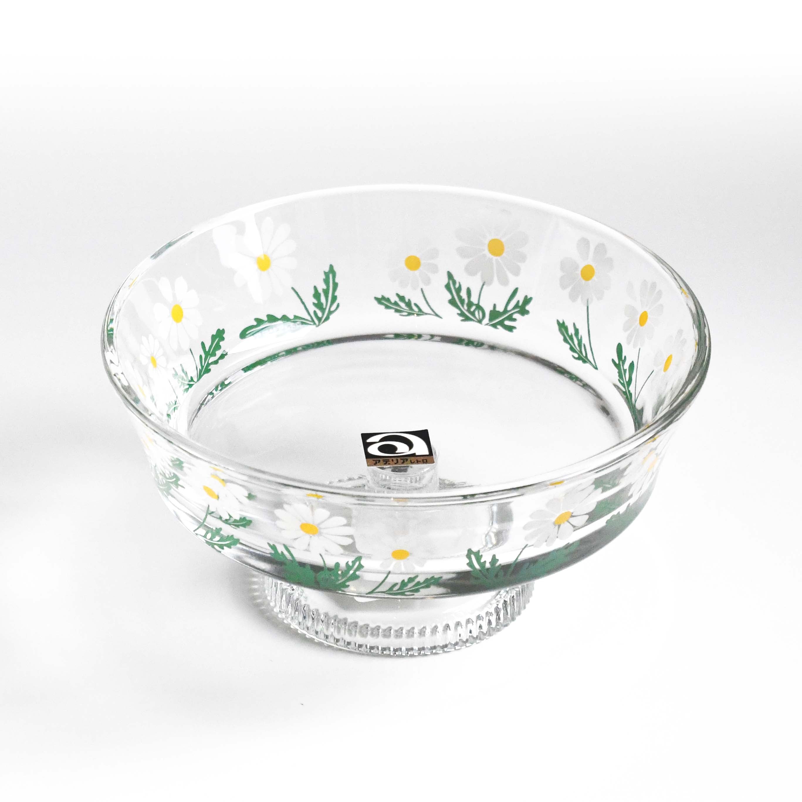 Aderia Retro Shallow dessert cup glassware, Japanese retro illustration and high-quality design