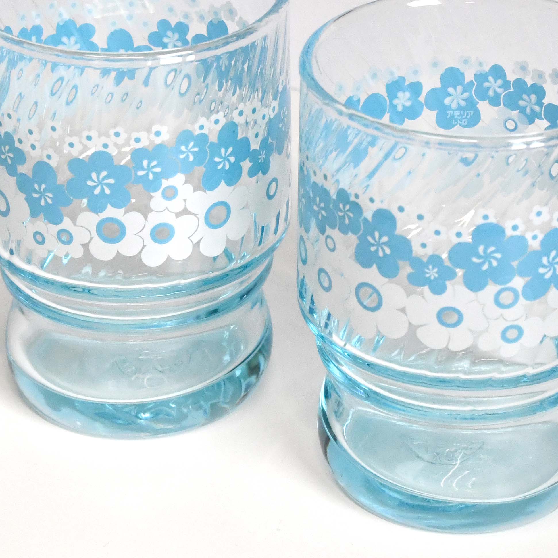 Aderia Retro Water cup 2 cups and coasters set glassware, Japanese retro illustration and high-quality design